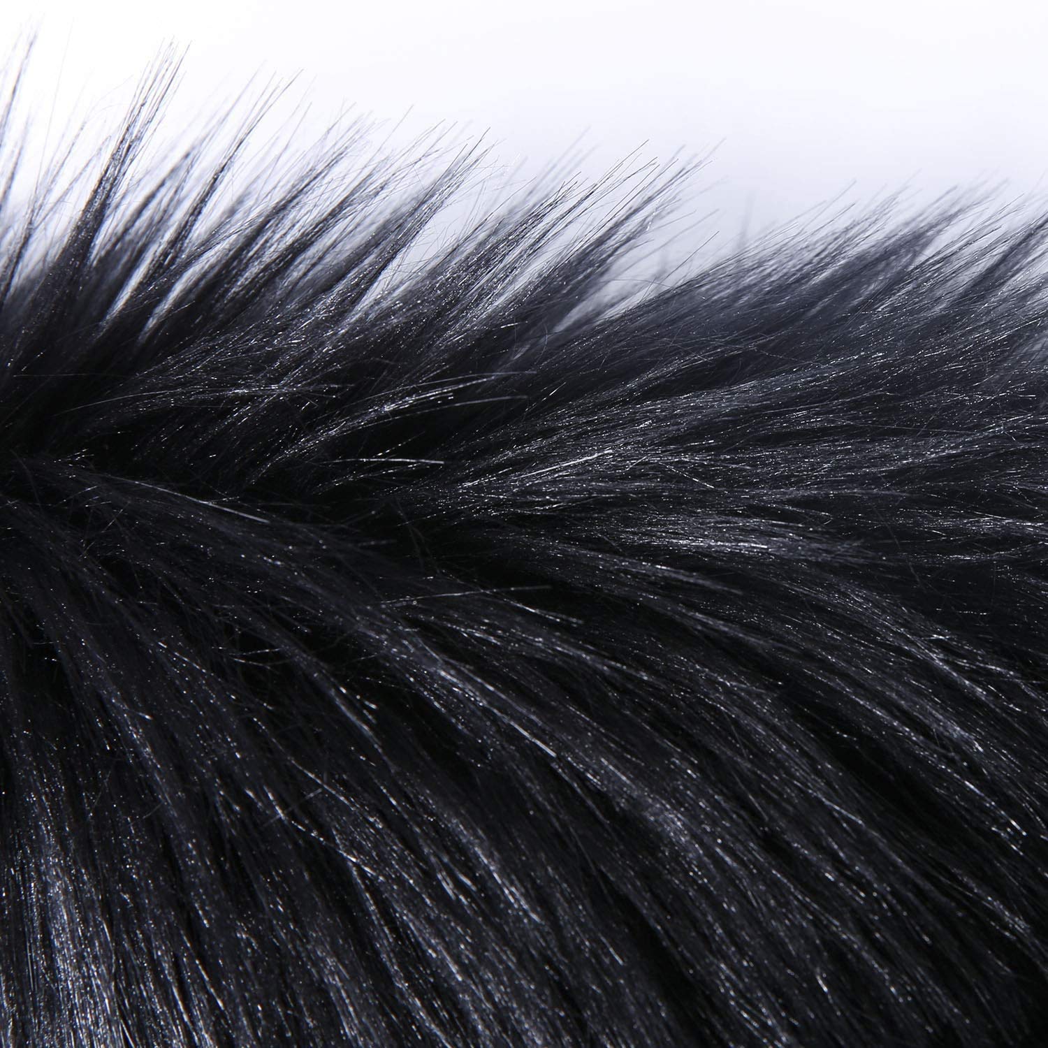 Luxury Soft Black Faux Fur Area Rug 3x5 Feet - Plush Shag Carpet for Bedroom & Living Room - Cozy Home Decor for Winter, Perfect for Floor Seating and Nursery