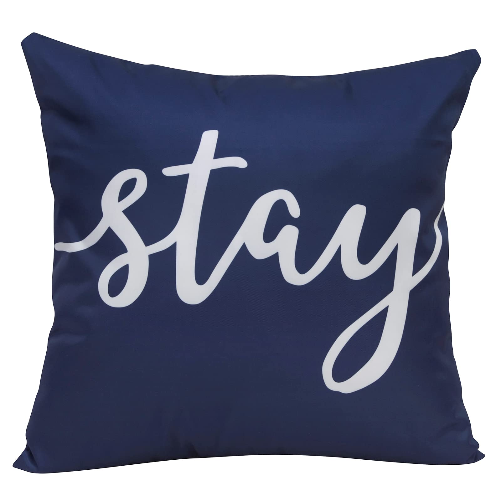 Pyonic Set of 2 Waterproof Outdoor Throw Pillow Covers - 18x18 Inch Square Decorative Cushion Covers for Patio, Garden, Living Room & Couch (Navy Blue) | Weather-Resistant & Stylish Home Decor