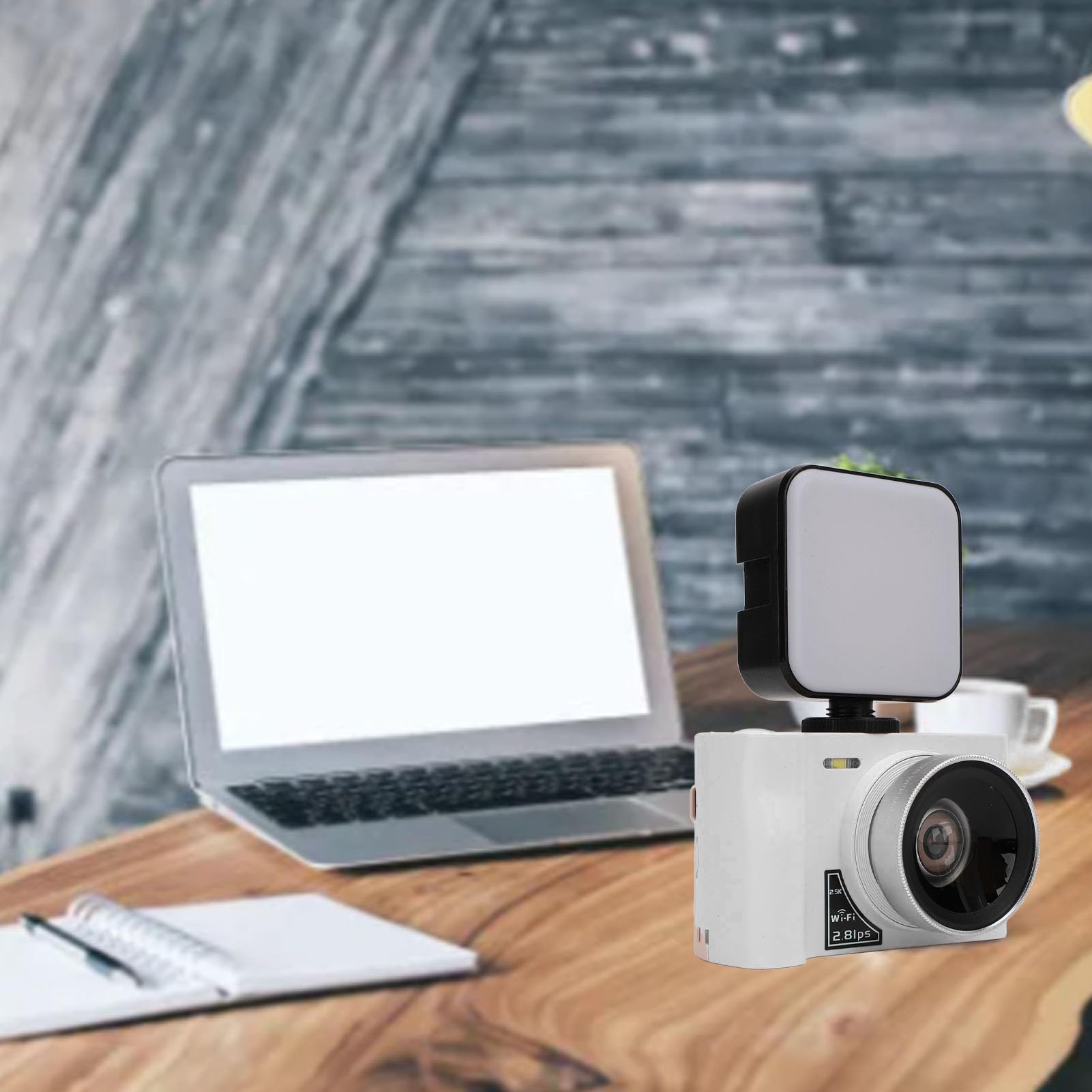 2.5K Vlogging Camera with Fill Light - 24MP 16X Digital Zoom Compact Digital Camera for YouTube, Travel & Selfies | Perfect for Teens, Adults & Beginners | Webcam & Pause Function (White)