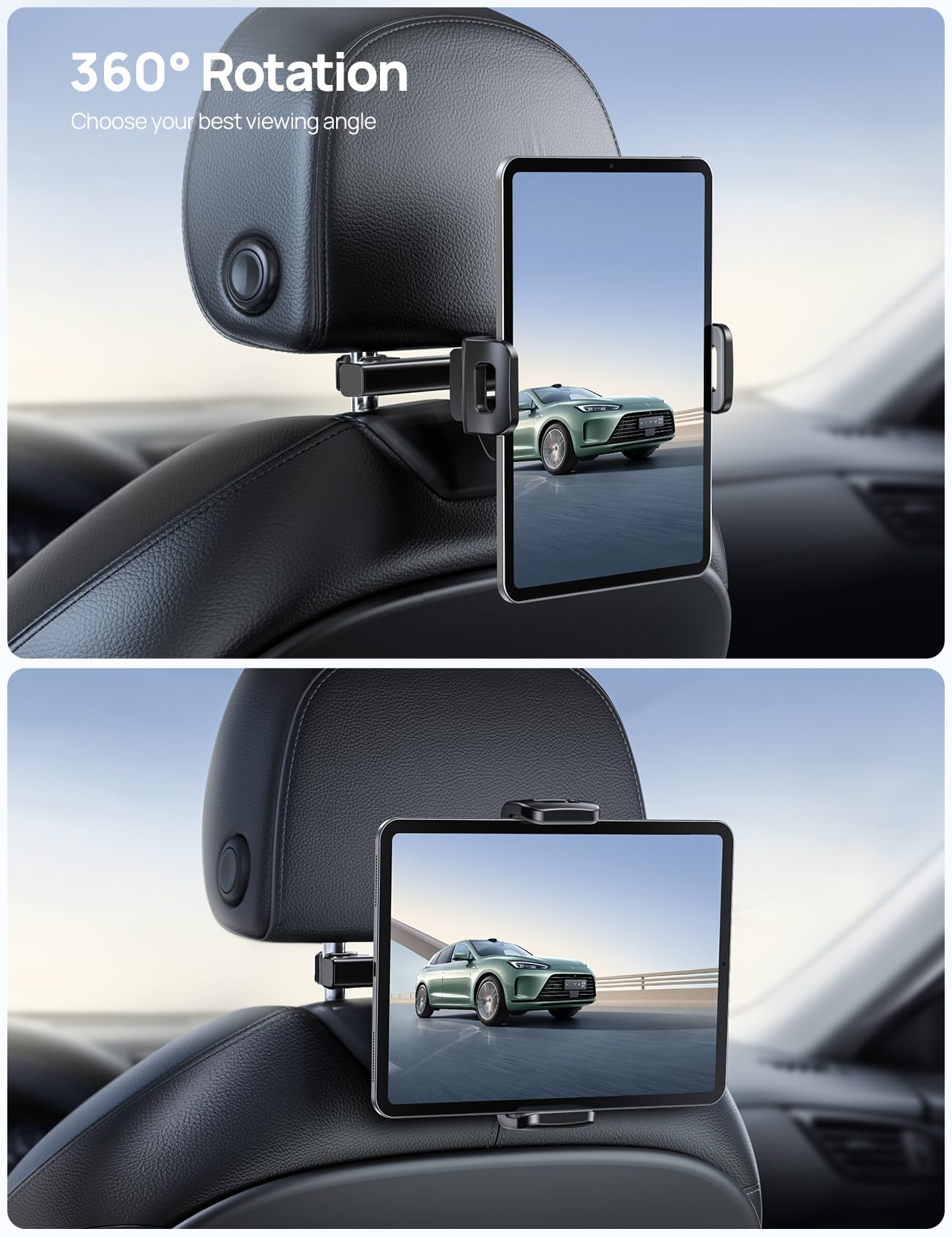 Universal Car Tablet Holder for Back Seat - Adjustable 4