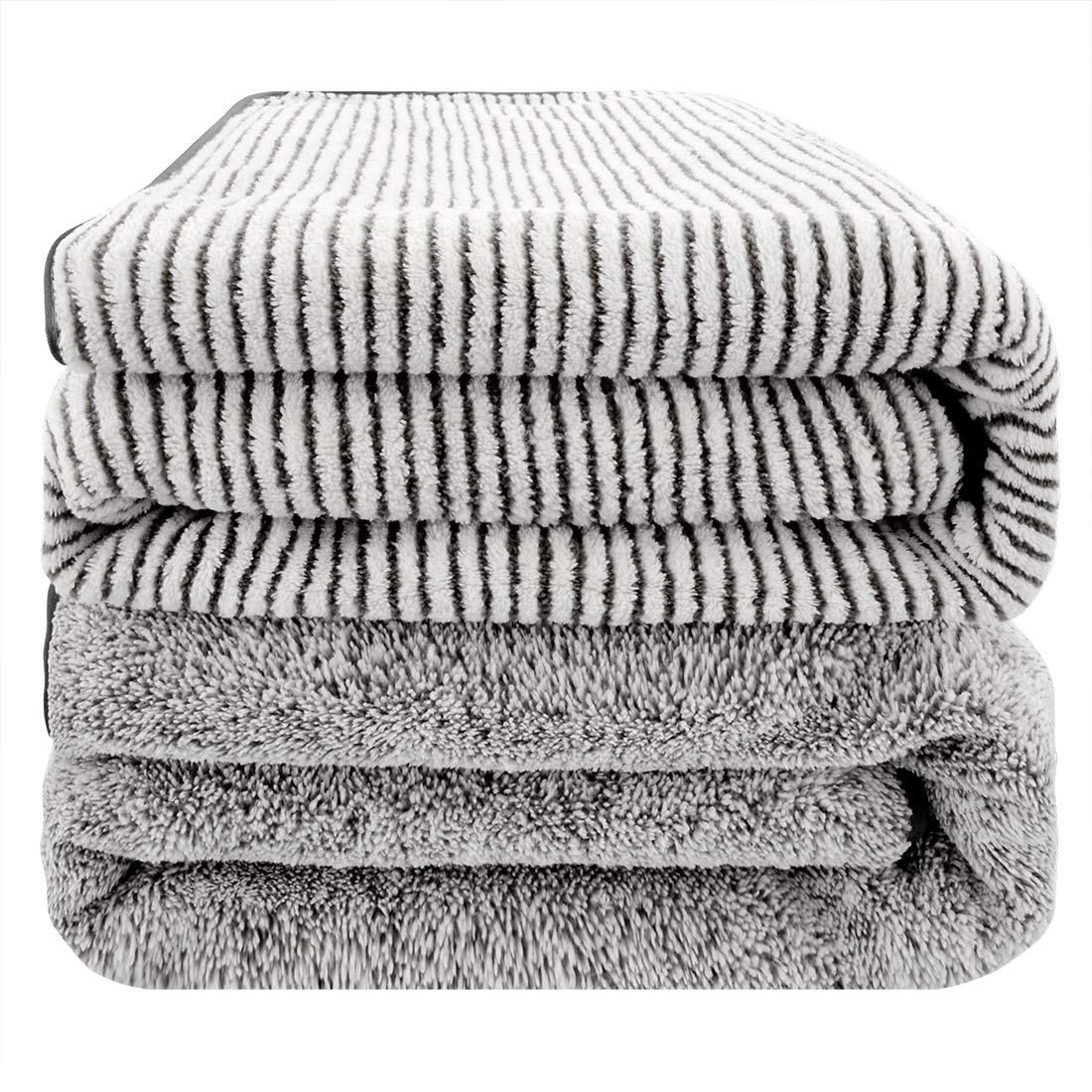 Premium Oversized Bath Towels 55x29 Inches - Soft 100% Cotton Bath Towel Set of 2 White - Perfect for Spa, Gym, Home, Hotel & Travel - Ultra Absorbent Quick Dry Towels for Bathroom, Beach & Yoga
