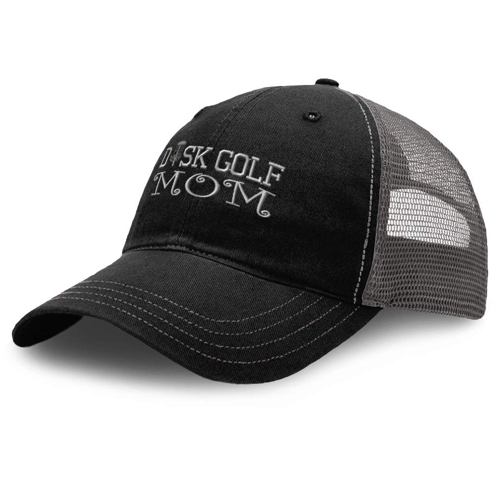 Richardson Trucker Mesh Hat - Breathable Cotton Snapback Cap for Men & Women - Dad Hat & Disc Golf Accessory - Perfect for Outdoor Sports, Casual Wear & Gifts (Black/Charcoal)