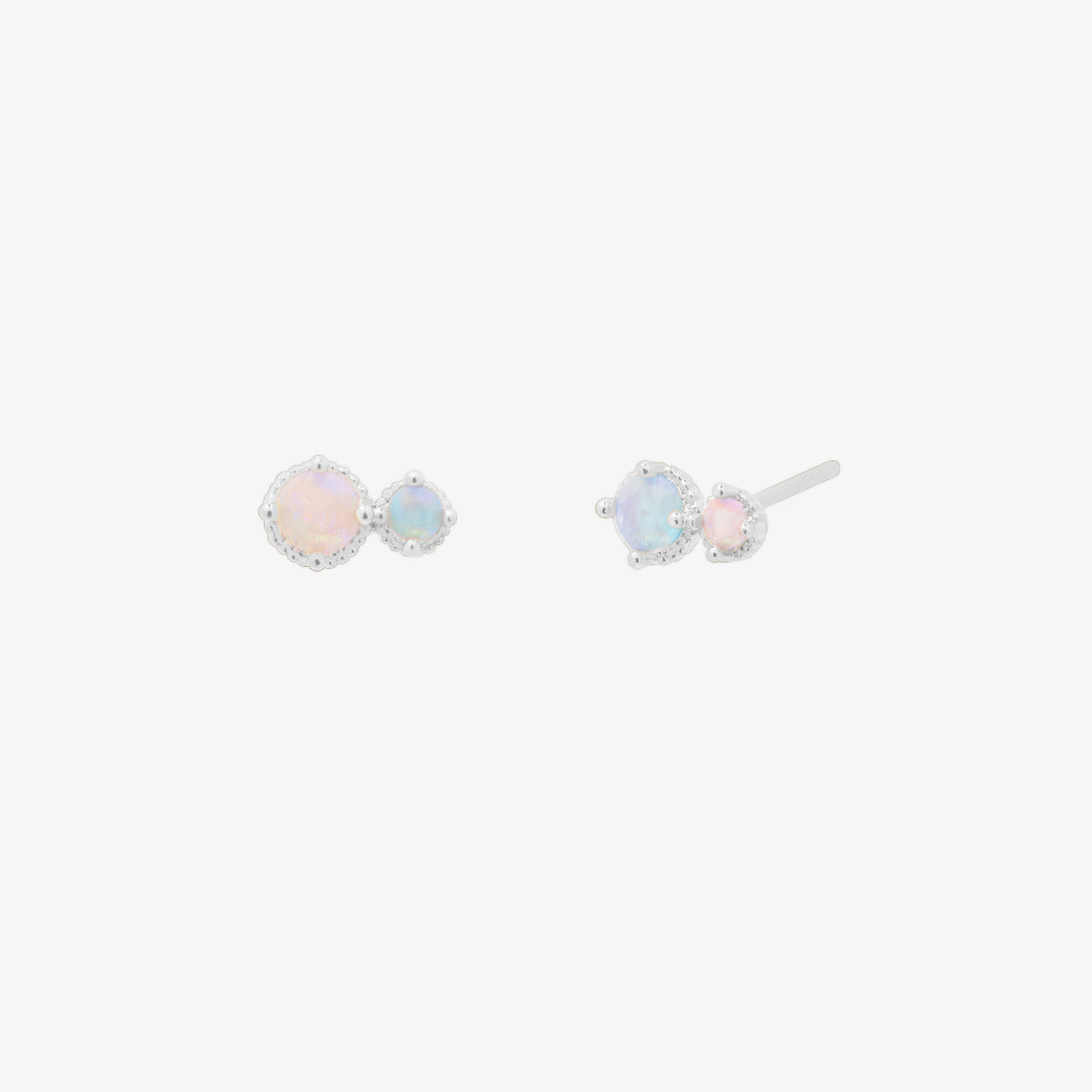 Moonstone Double Circle Stud Earrings for Women – Dainty Boho Jewelry for Everyday Wear & Special Occasions