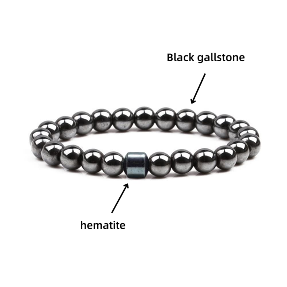 Natural Lava Rock Beads Stretch Bracelet - Adjustable Braided Rope Gemstone Elastic Bracelet for Men & Women - Perfect for Yoga, Meditation & Spiritual Healing