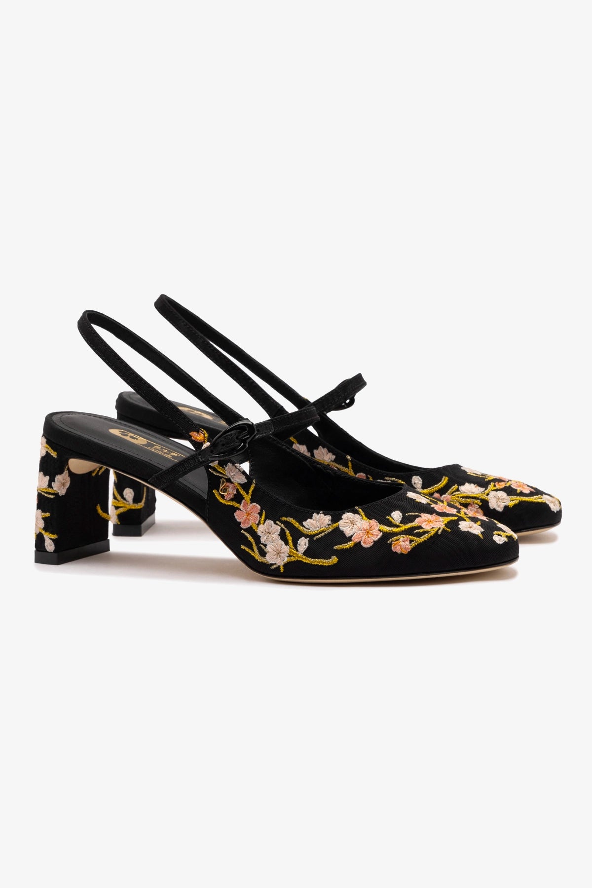 Georgina Pump Women's Shoes - Black Sakura Printed Fabric Flats for Casual Wear & Office Outfits | Comfortable & Stylish Everyday Footwear
