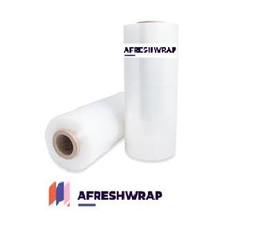 Afreshwrap 9 Inch x 1500 Ft Clear Stretch Film Roll - Heavy Duty Packaging Wrap for Moving, Shipping & Storage - Multipurpose Plastic Wrap for Food, Pallet & Industrial Use (1 Pack)