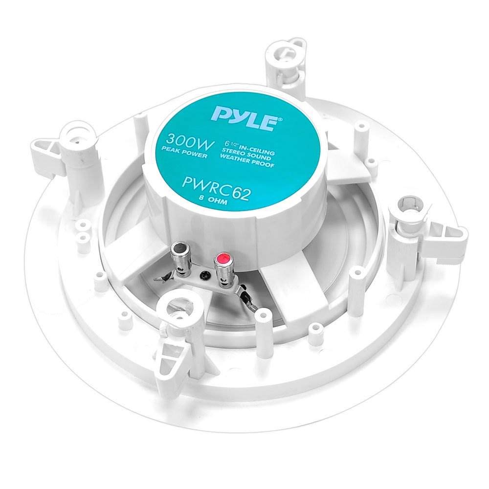 Pyle 6.5 Inch 300W Waterproof In-Ceiling & Outdoor Speakers (4 Pack) - High Performance Home Audio System for Patio, Garden, Pool Area & Indoor Surround Sound