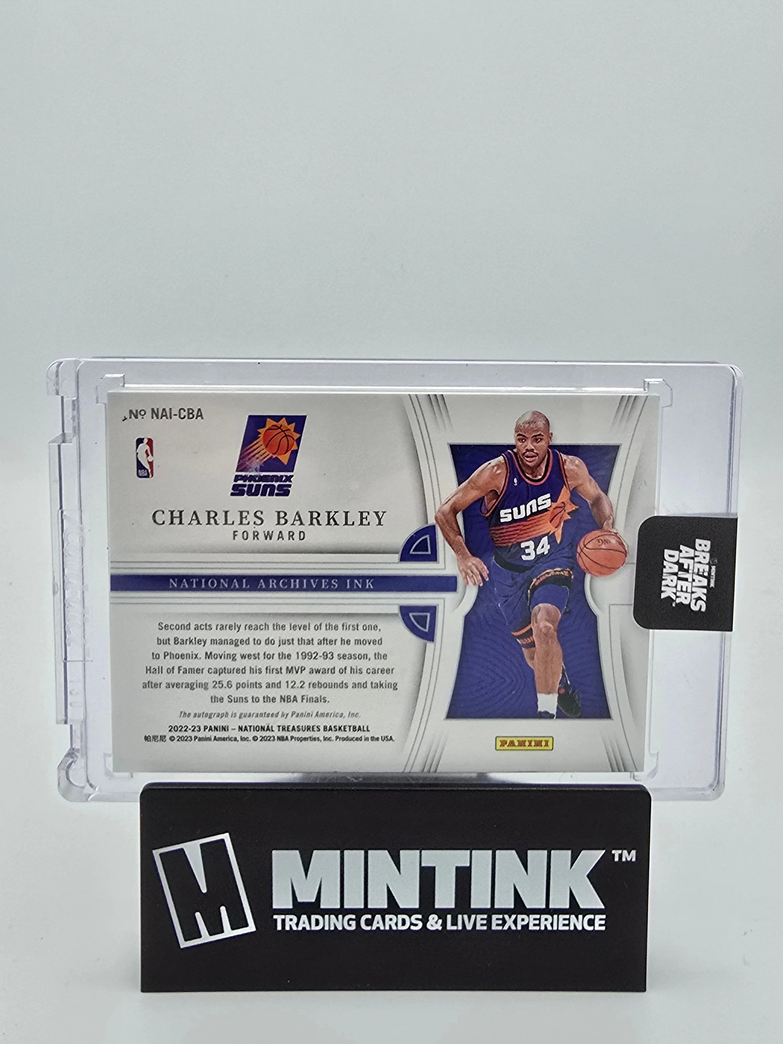 2022-23 Panini National Treasures Basketball Charles Barkley National Archives Ink Autograph Card 03/10 - Rare Collectible for NBA Memorabilia Fans & Card Investors