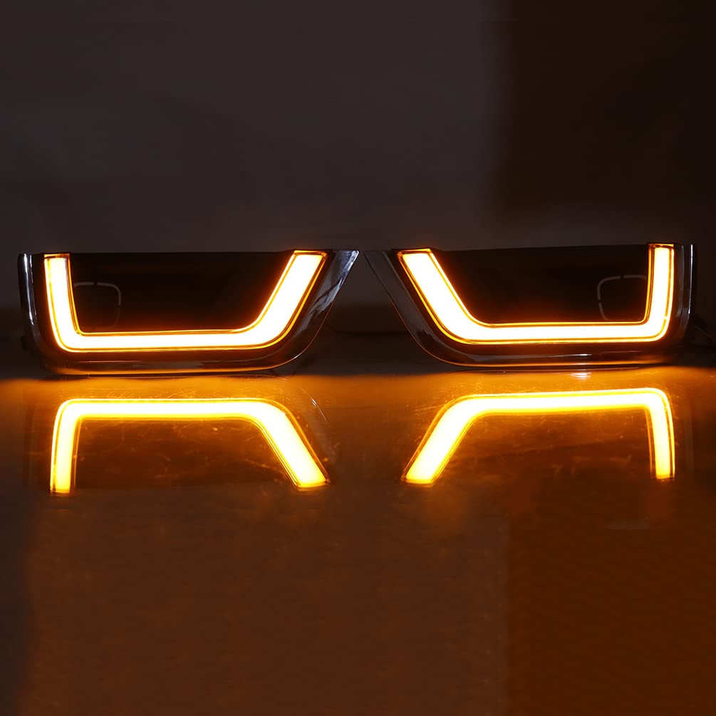 Toyota Prado Land Cruiser LC300 LED DRL Fog Lights - Yellow Turn Signal Daytime Running Lights for 2021-2023 Models | Durable Bumper Headlamps for Off-Road & Night Driving