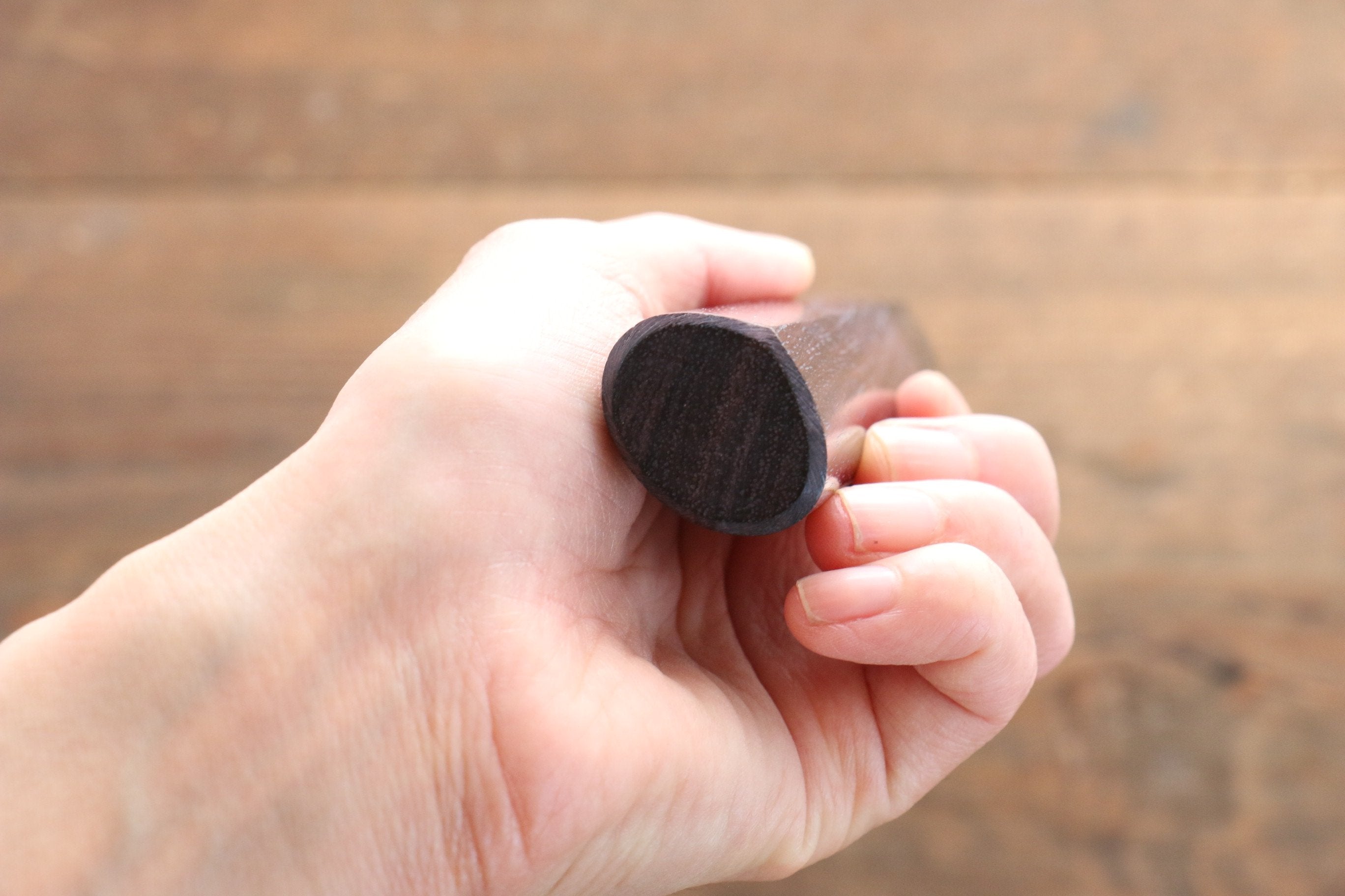 Premium D-Shaped Ebony Wood Knife Handle for 165mm Nakiri Knife - Ergonomic Grip for Professional Chefs & Home Cooking