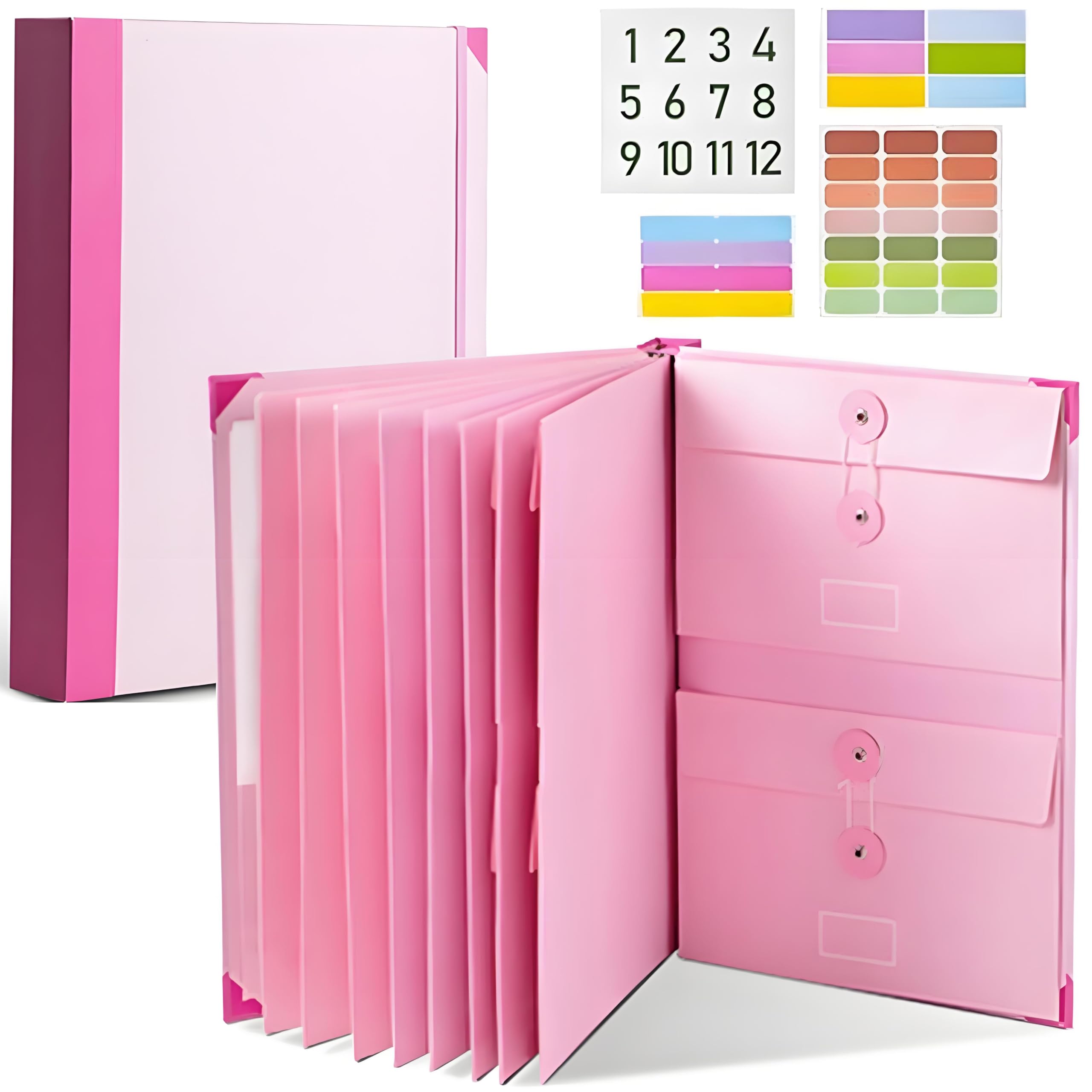 Premium Document Organizer Binder with Labels & Pockets - Family Emergency Binder Kit for Important Papers, Legal Documents & Life Records (Pink) - Perfect for Home Organization, Financial Planning & Emergency Preparedness