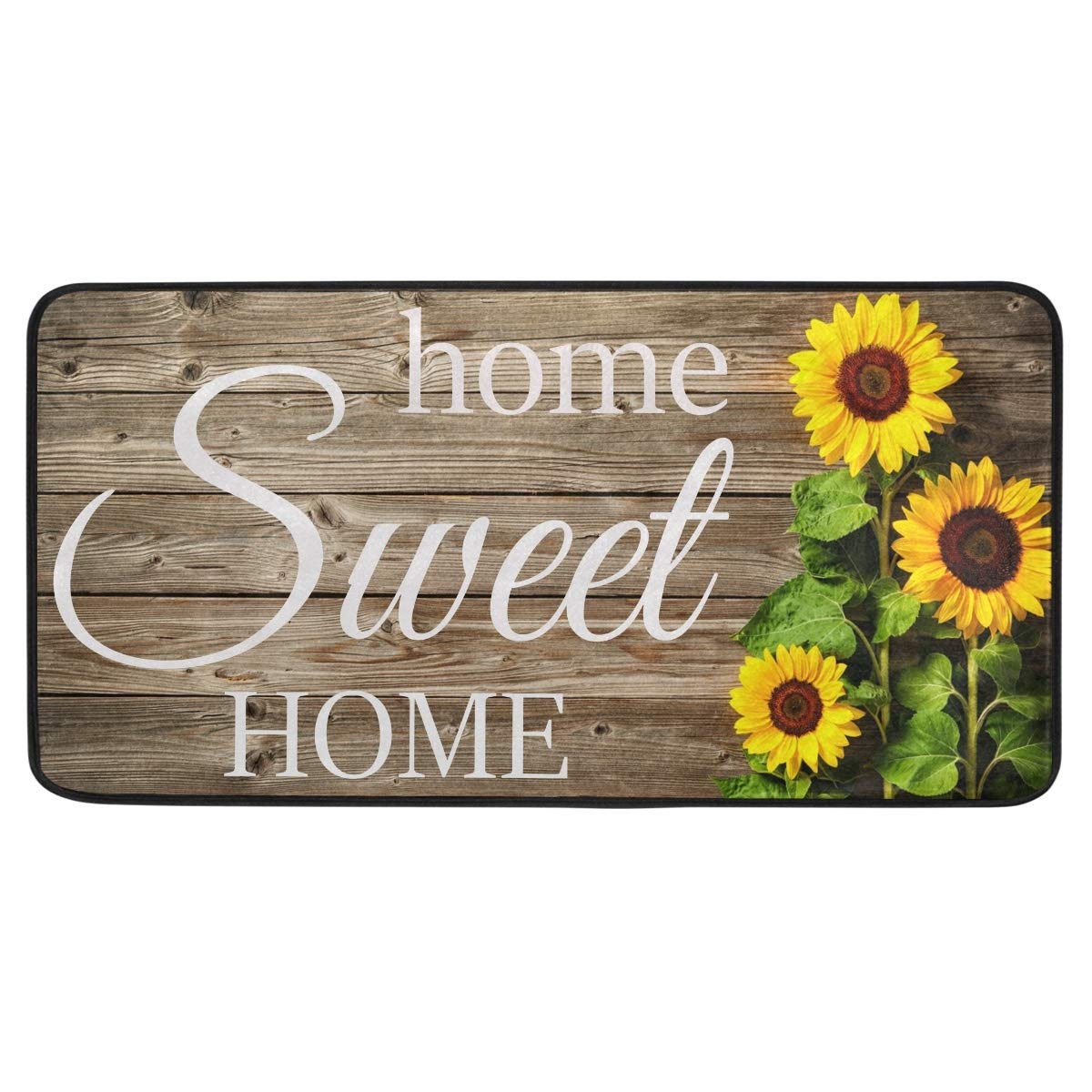 Washable Sunflower Kitchen Rug - Anti-Fatigue Floor Mat with Cushion for Comfort - Home Decor for Fall & Sweet Home Kitchen (Perfect for Standing Long Hours While Cooking)