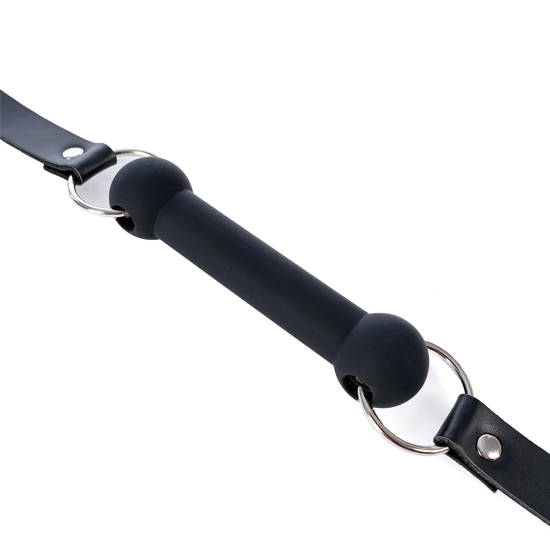 Adjustable Silicone BDSM Gag Muzzle - Open Mouth Bondage Restraint Toy for Couples, Breathable Bite Bar for Adults (Black) - Perfect for Role Play, BDSM Scenes & Spicy Bedroom Fun