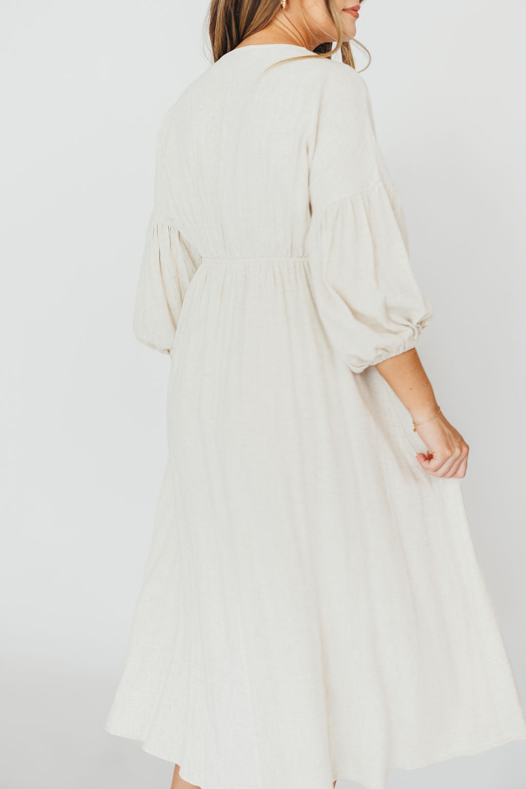 Hunter 100% Cotton Gauze Midi Dress in Soy - Bump Friendly Maternity Dress for Pregnancy, Nursing & Postpartum - Comfortable Summer Dress for Beach, Vacation & Casual Wear