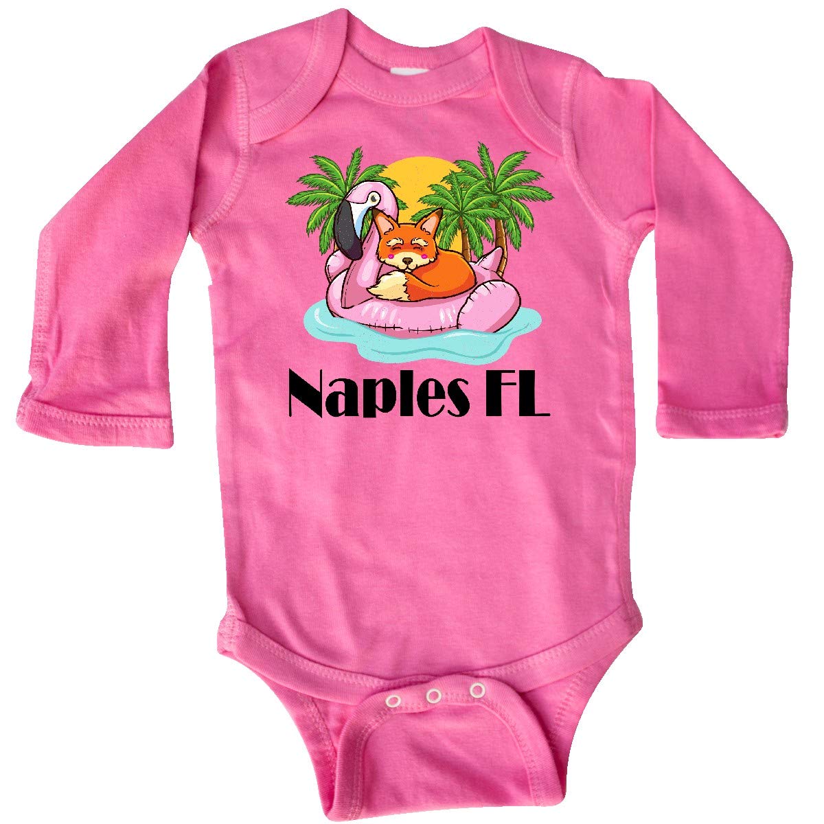 Inktastic Naples Florida Beach Vacation Long Sleeve Creeper - Soft & Comfortable Baby Bodysuit for Boys & Girls - Perfect for Beach Trips, Family Photos & Casual Outings