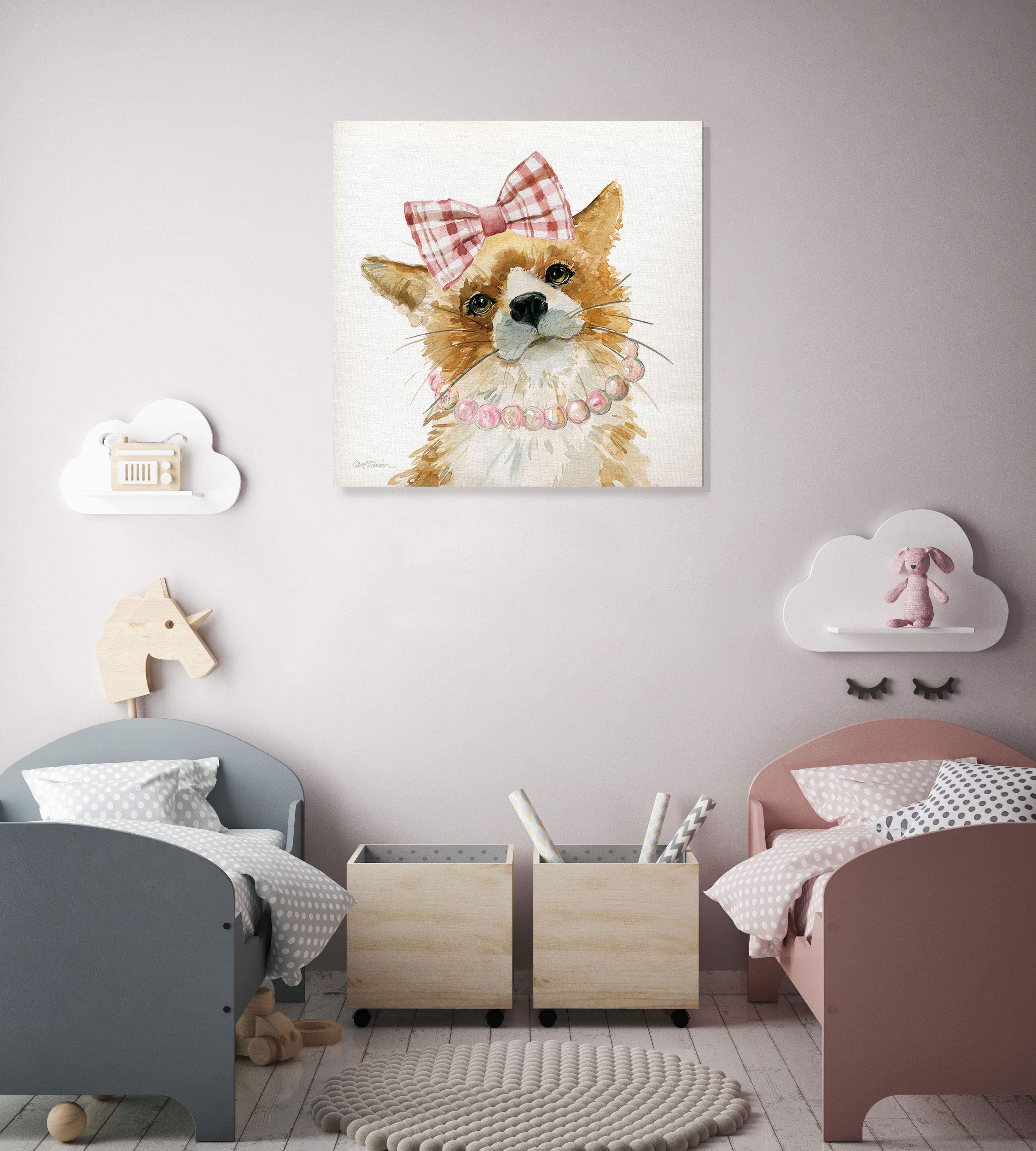 Glamour Girls Fox Animal Wall Art Decor - 16x16 Inch Nursery, Kids Room & Playroom Decor - Perfect for Baby Shower Gifts & Children's Bedroom