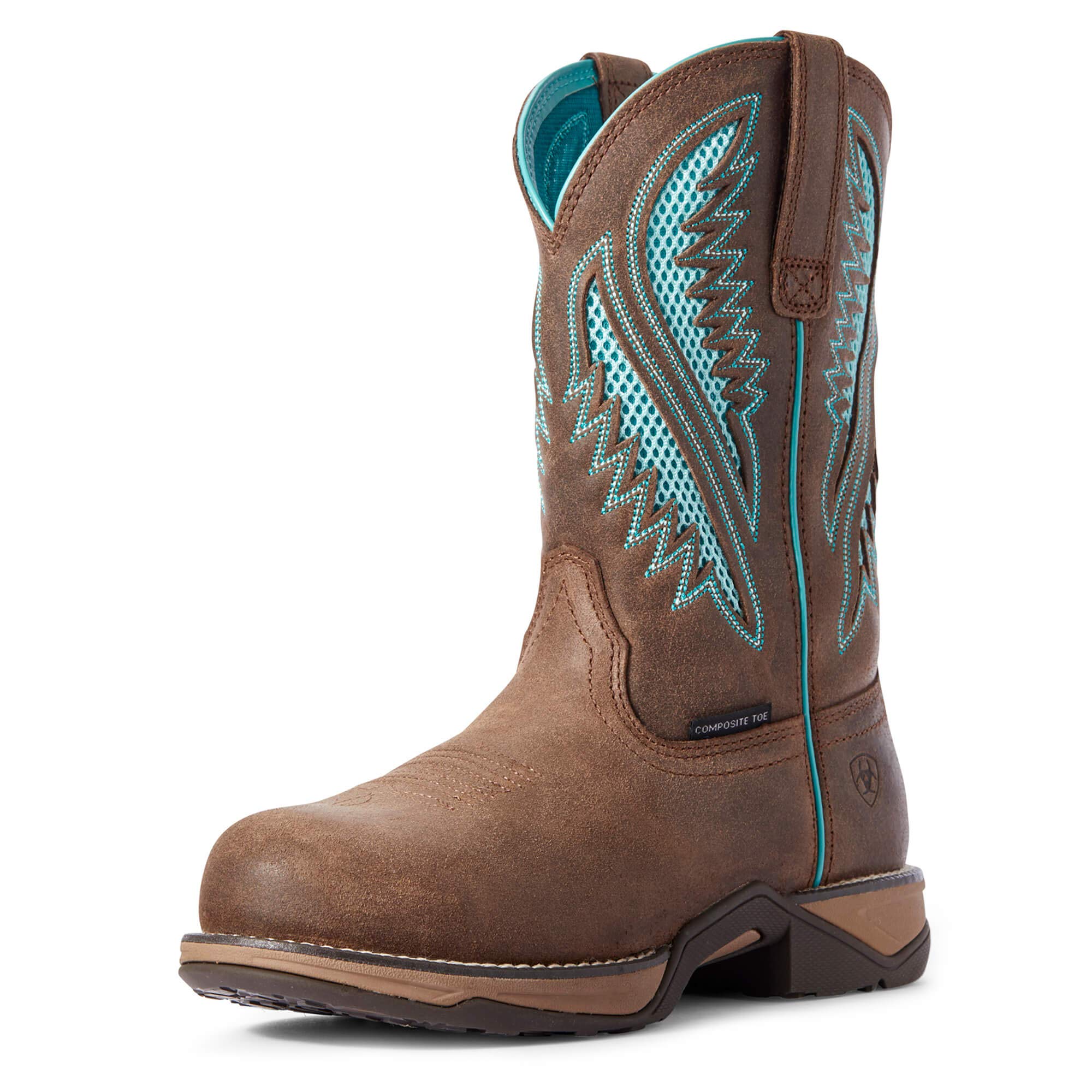 ARIAT Women's Anthem Venttek Round Composite Toe Work Boots - Western Style Safety Shoes for Women - Perfect for Construction, Ranch Work & Outdoor Activities