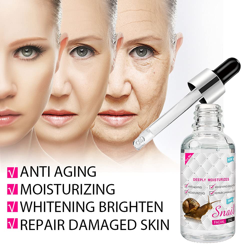 **Premium Facial Oil for Anti-Aging & Brightening | Collagen Snail Serum Deeply Moisturizes & Soothes Skin | Whitening & Anti-Wrinkle Treatment for SPA & Daily Skincare Routine**