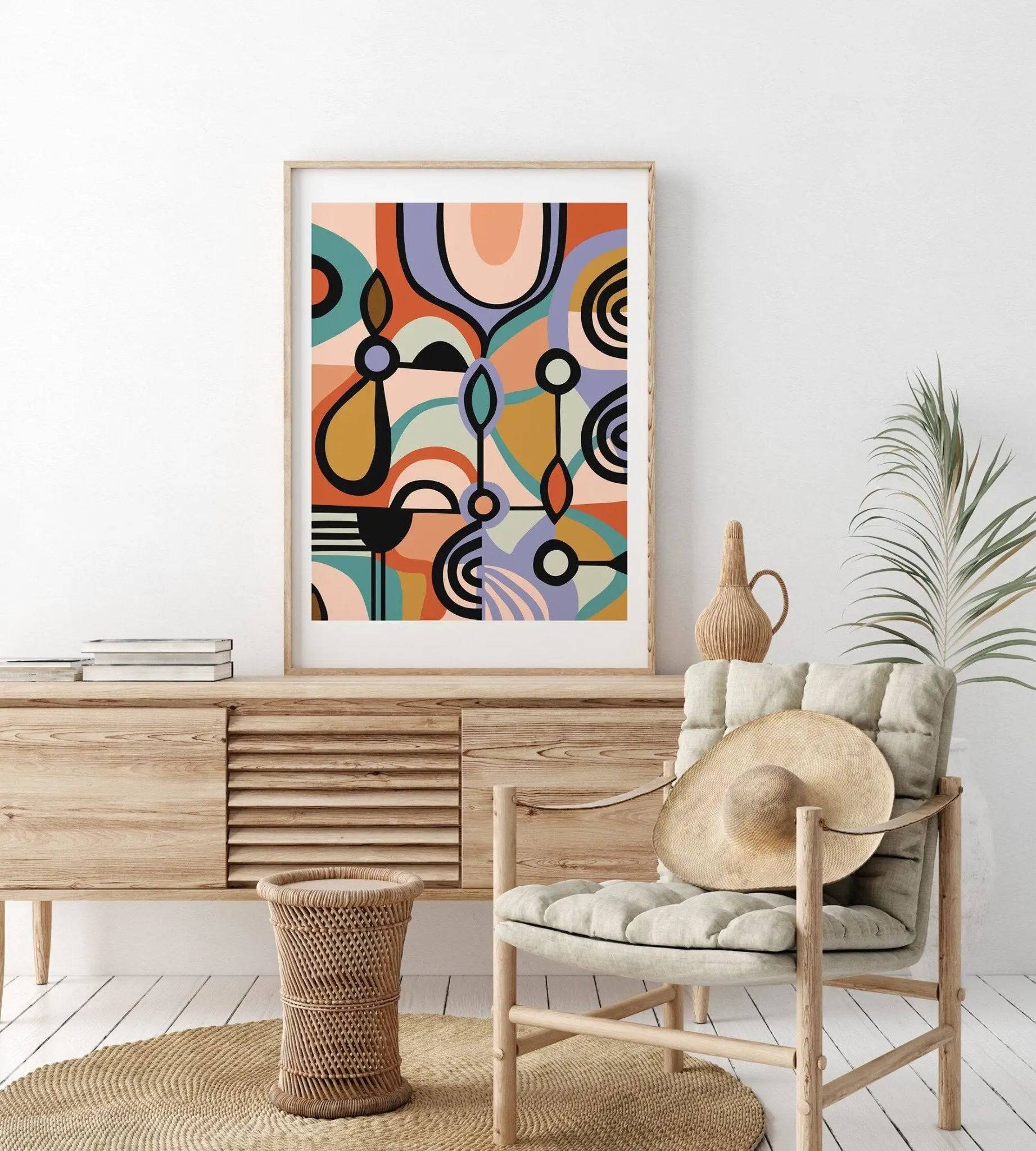 Modern Abstract Wall Art Print - Contemporary Home Decor for Living Room, Bedroom & Office - Premium Canvas Painting for Stylish Interiors
