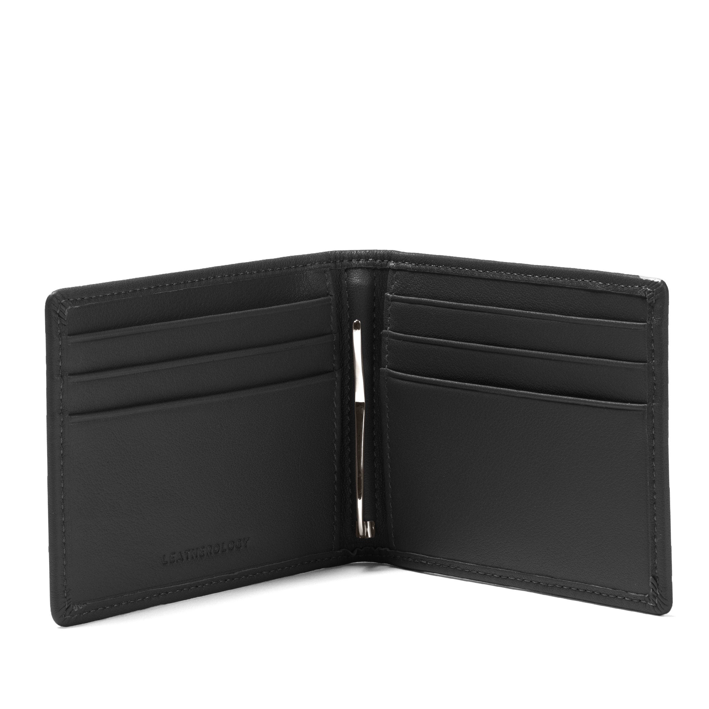 Men's Black Onyx Bifold Wallet with Money Clip - Slim RFID Blocking Leather Wallet for Everyday Carry & Travel