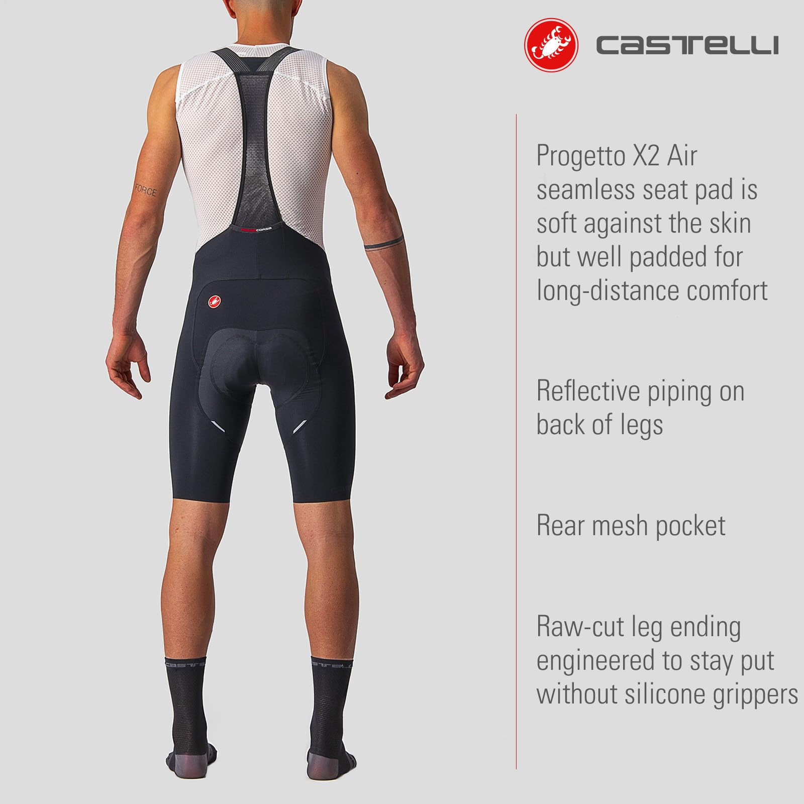 CASTELLI Men’s Free Aero RC Bibshort - Pro-Level Cycling Shorts with Premium Seat Pad for Road Biking & Competitive Racing | Perfect for Long-Distance Rides & High-Performance Training