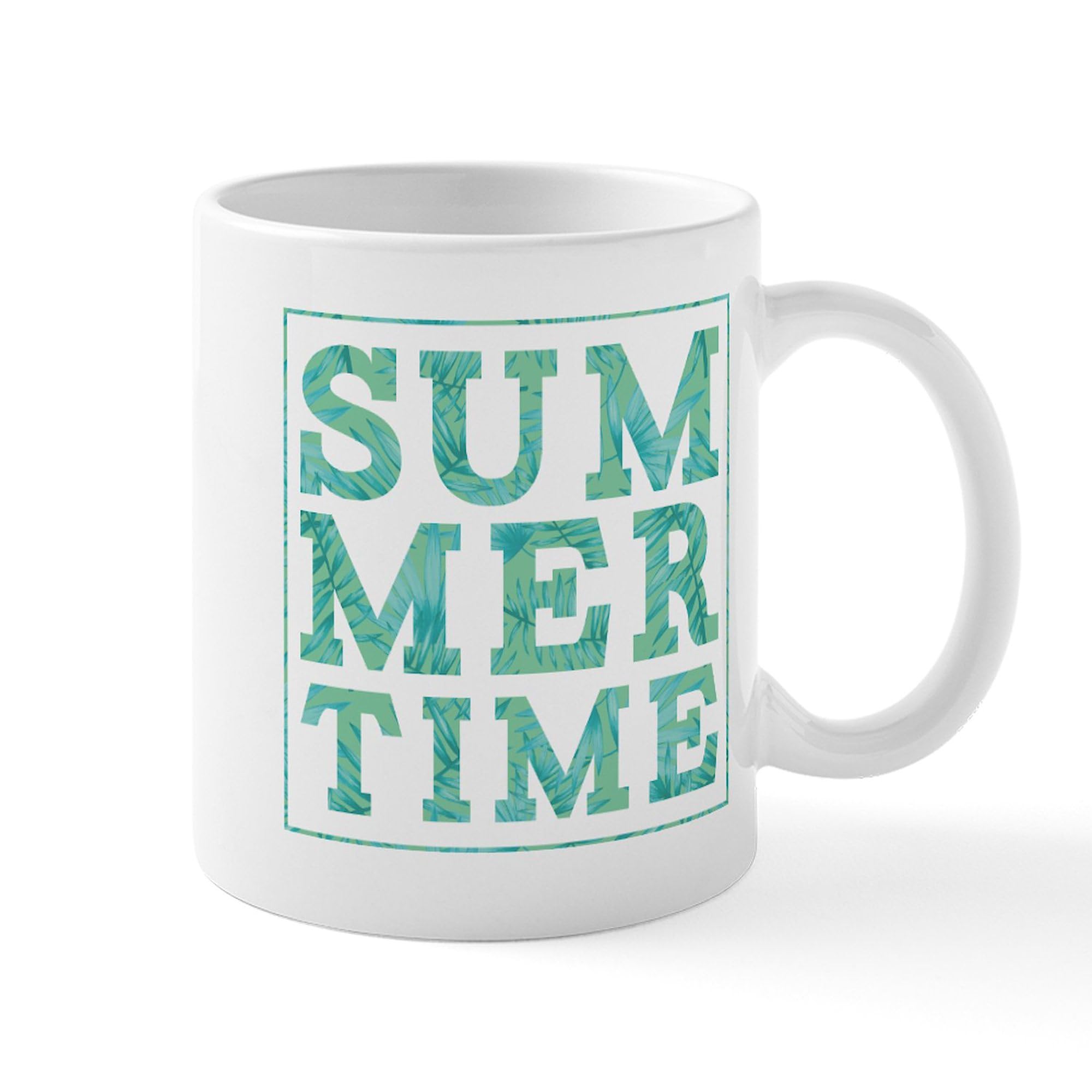 Summertime Print 11 oz (325 ml) Ceramic Coffee Mug - Perfect for Hot & Cold Drinks, Office, Home, and Gifts