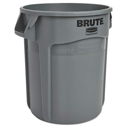 RCP263200GY - Heavy Duty Round Brute Trash Can | 32 Gallon Commercial Garbage Bin for Kitchen, Office & Outdoor Use