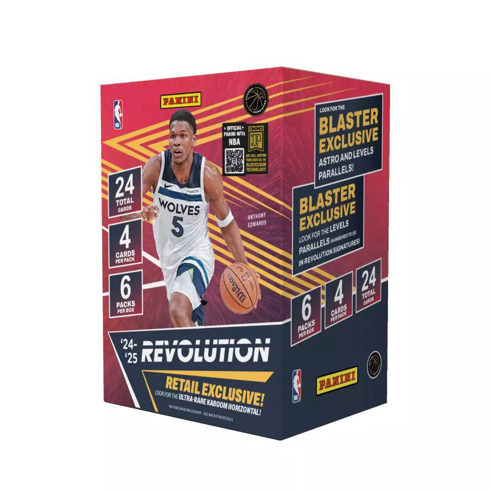 2024-2025 Panini Revolution Basketball Blaster Box - 6 Packs with Exclusive Cards - Perfect for NBA Collectors and Fantasy Sports Fans