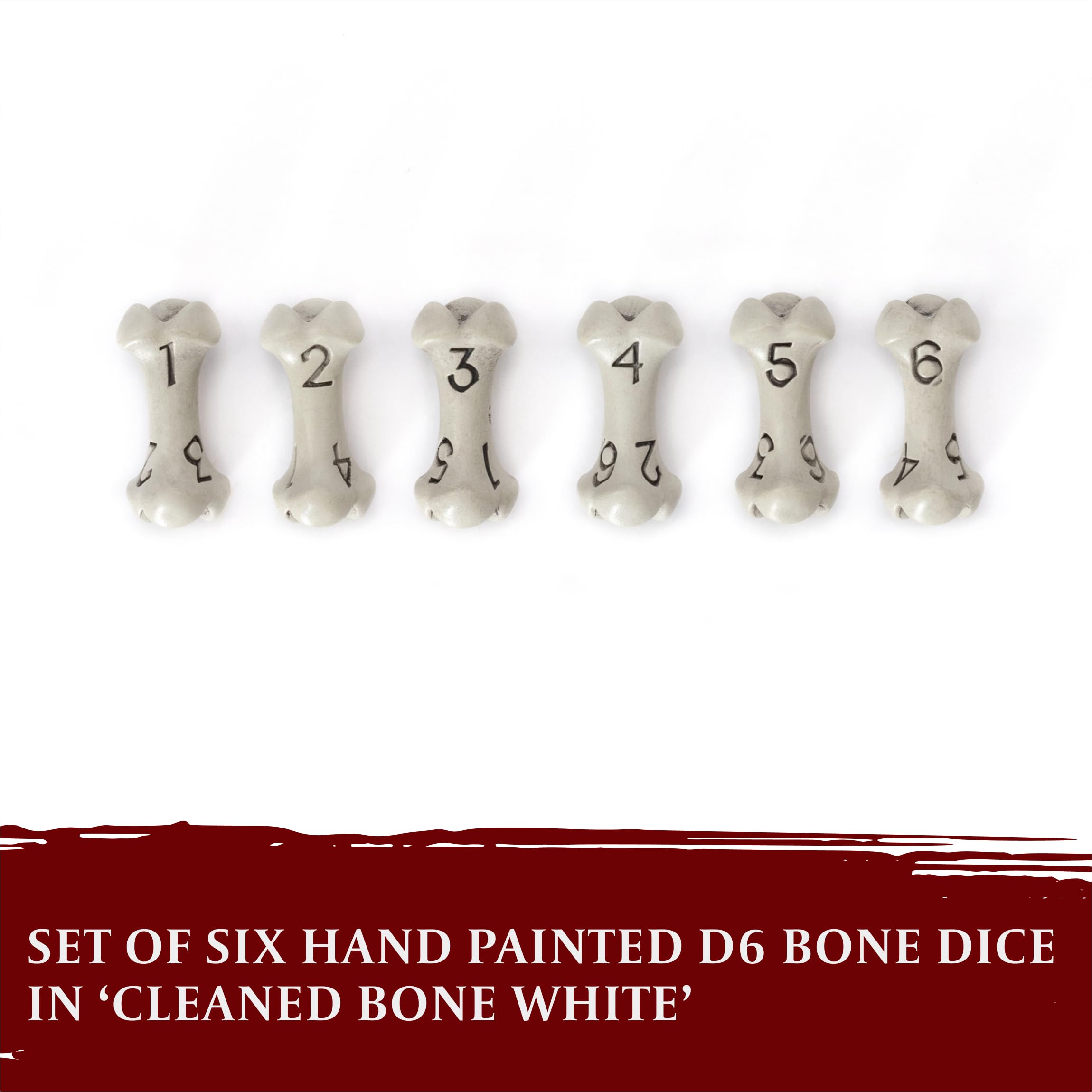 D6 Dice Set - 6 Sided RPG Dice with Skull & Bone Design for Dungeons & Dragons, Warhammer, Pathfinder - Unique White Bone Themed Gaming Accessories - Perfect for Tabletop Games, Role Playing, Board Games & Gifts