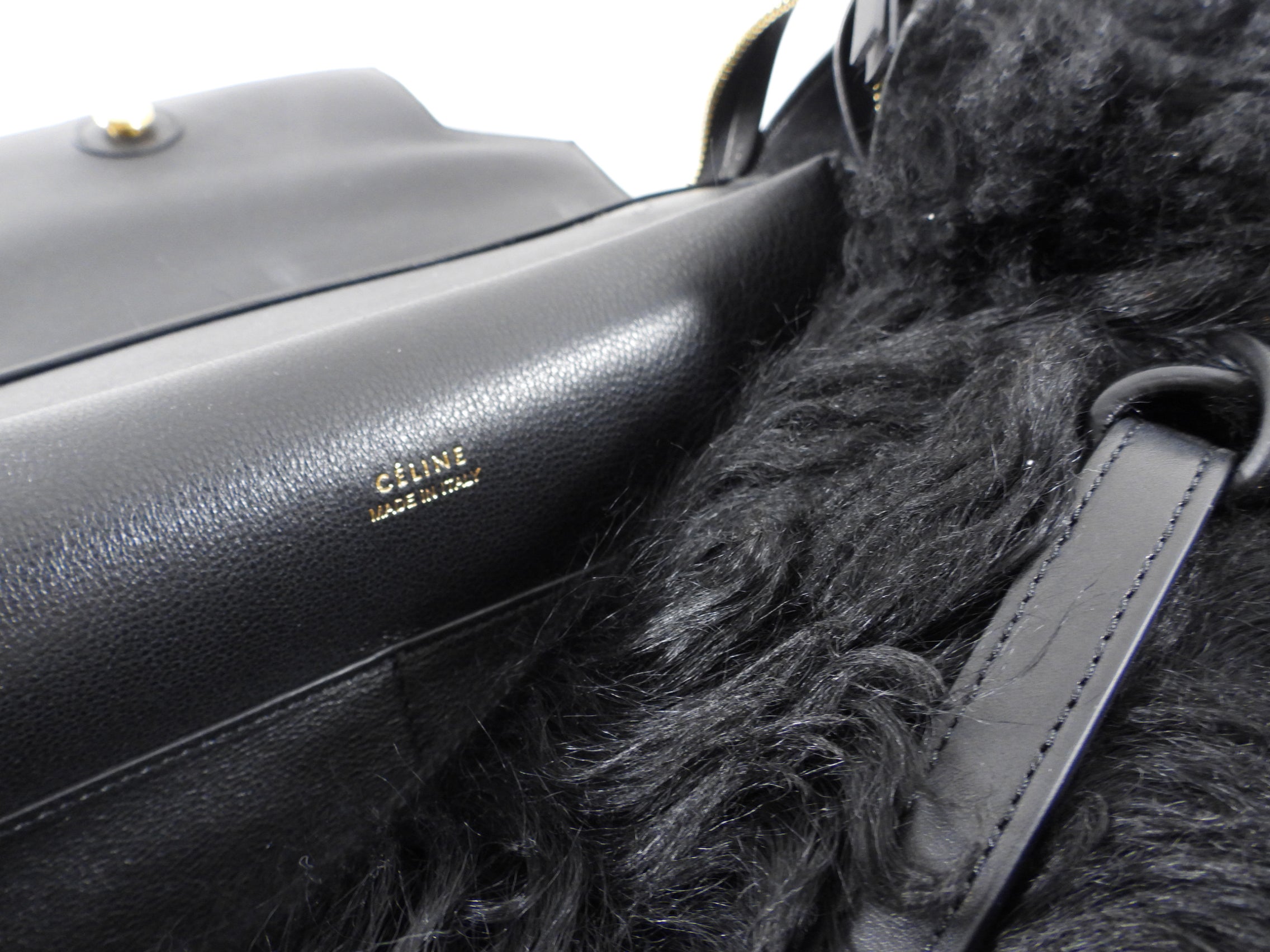 Celine Black Shearling Belt Bag - Stylish Crossbody Fanny Pack for Women | Perfect for Travel, Shopping & Everyday Use