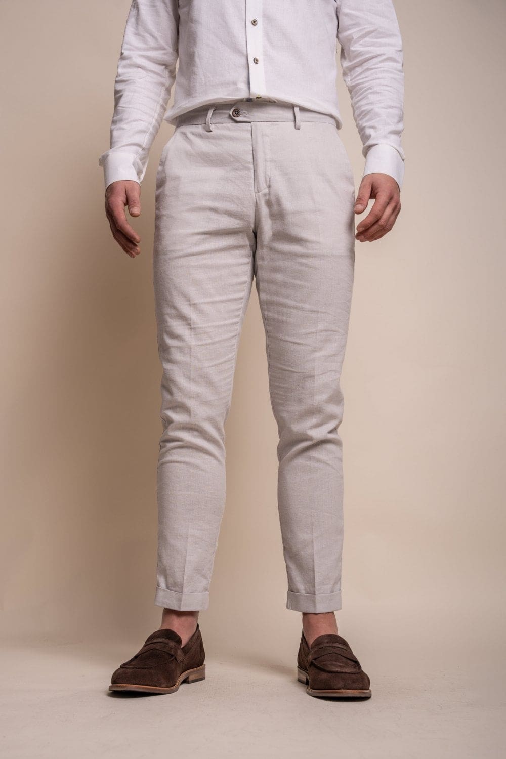 Cavani Alvari Stone Men's Dress Pants - Slim Fit Formal Trousers for Business & Office Wear - Perfect for Work, Weddings & Special Occasions