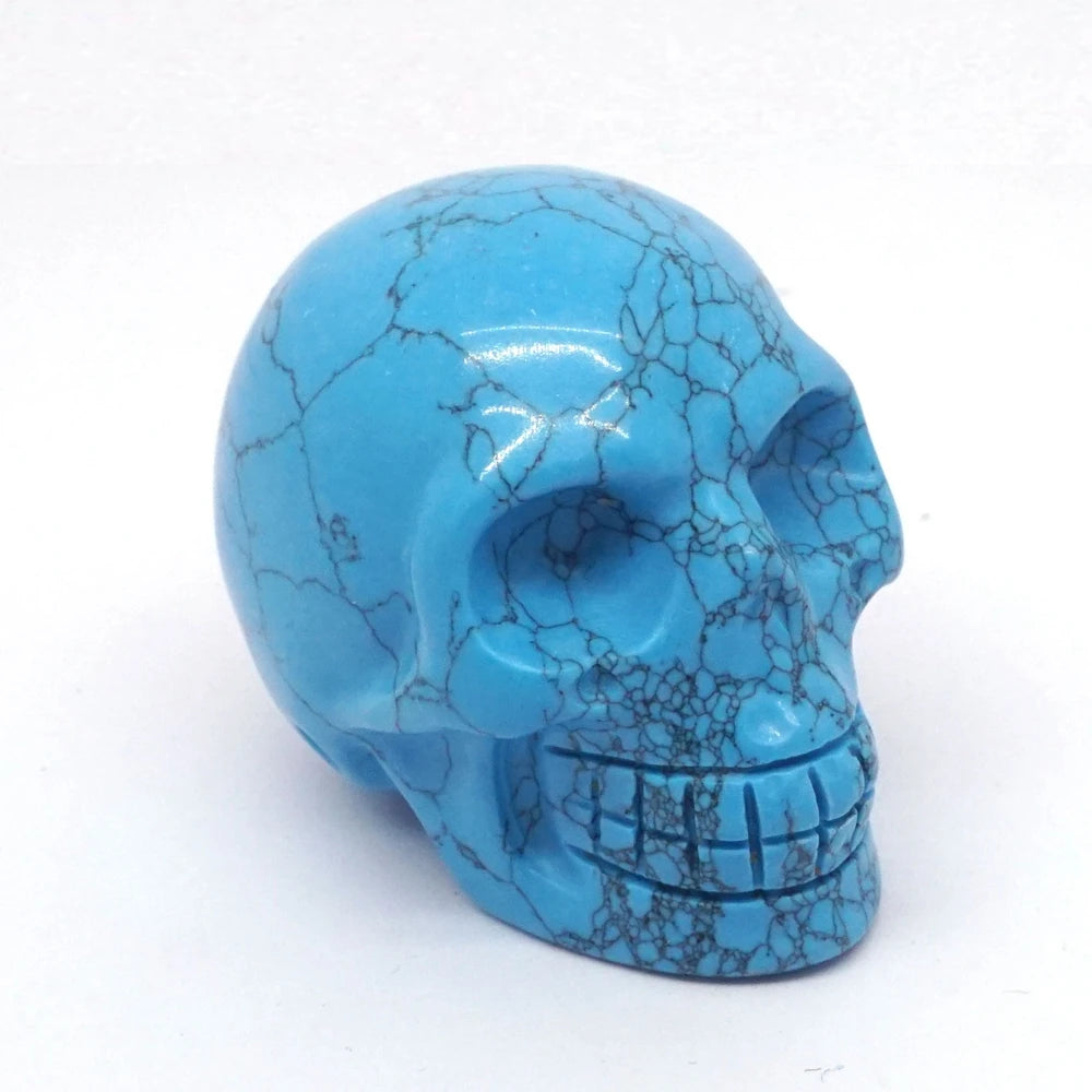 2 Pack Skull Statue Figurines - Natural Crystal Stone Sculpture for Chakra Healing, Meditation & Spiritual Decor | Halloween Home Decor, Gothic Gift for Men & Women | Perfect for Altars, Yoga Spaces & Witchy Aesthetic