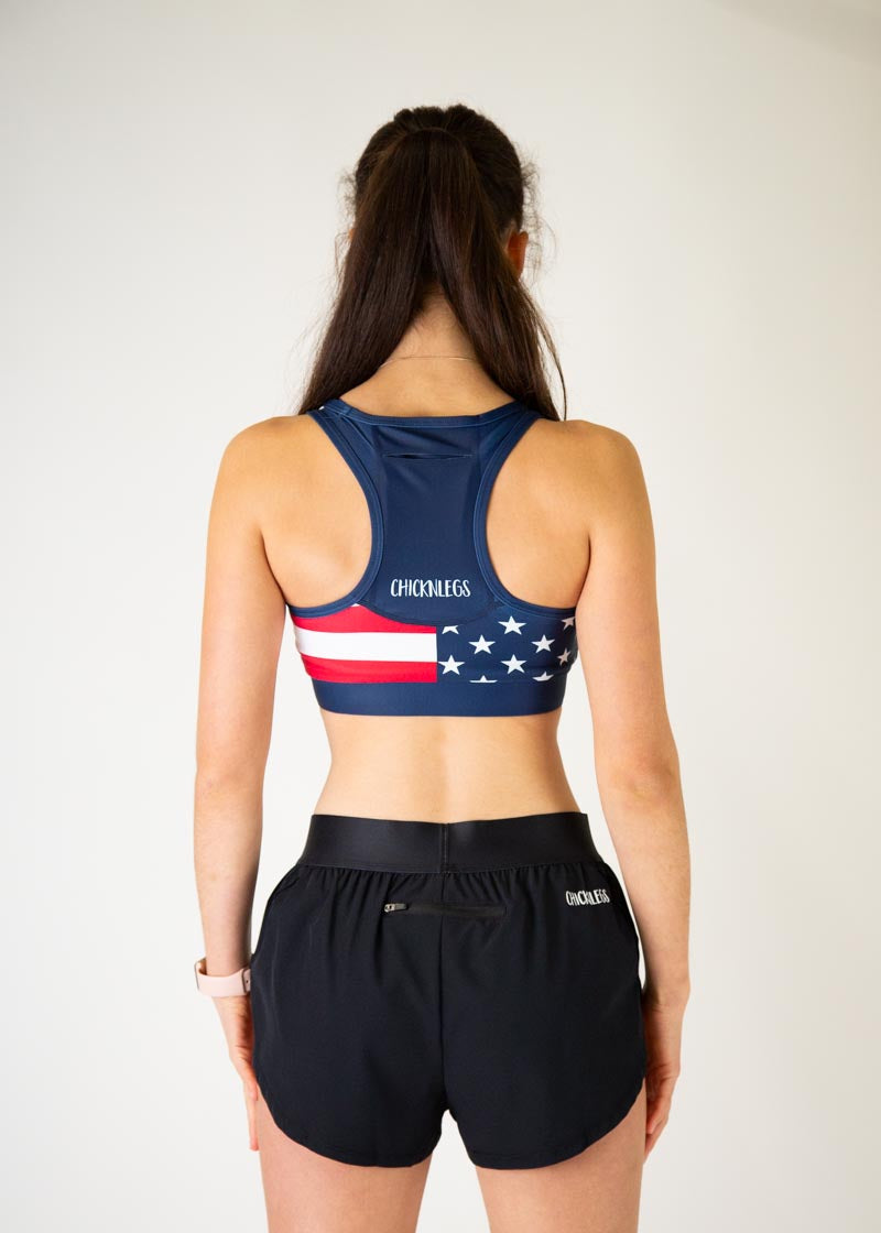 High-Quality USA OG Sports Bra for Women - Comfortable & Supportive Workout Top for Running, Yoga & Gym