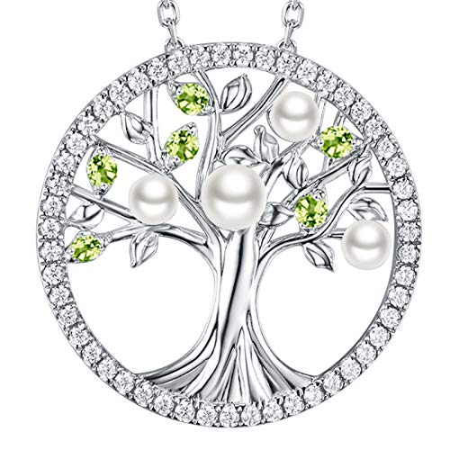 Q August June - Peridot Pearl Necklace