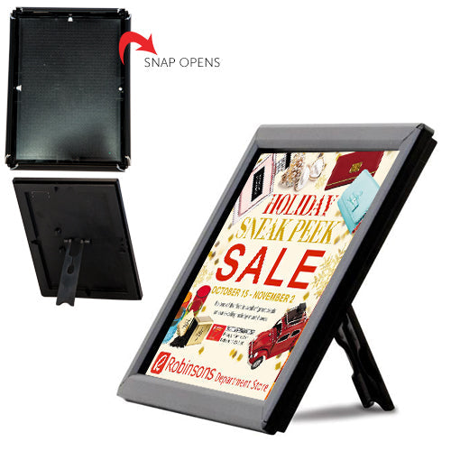 8x10 Table Top Sign Frame - Black Snap Frame for Advertising, Promotions & Displays - Perfect for Restaurants, Retail Stores & Trade Shows