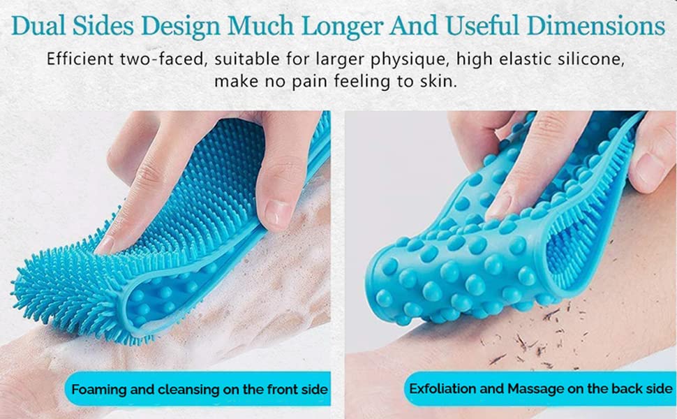 **Silicone Body Scrubber Belt - Long Back Scrubber & Massager for Shower, Bath & Foot Cleaning - Exfoliating Skin Brush for Men & Women - Perfect for Deep Cleansing, Relaxation & Spa Days at Home**
