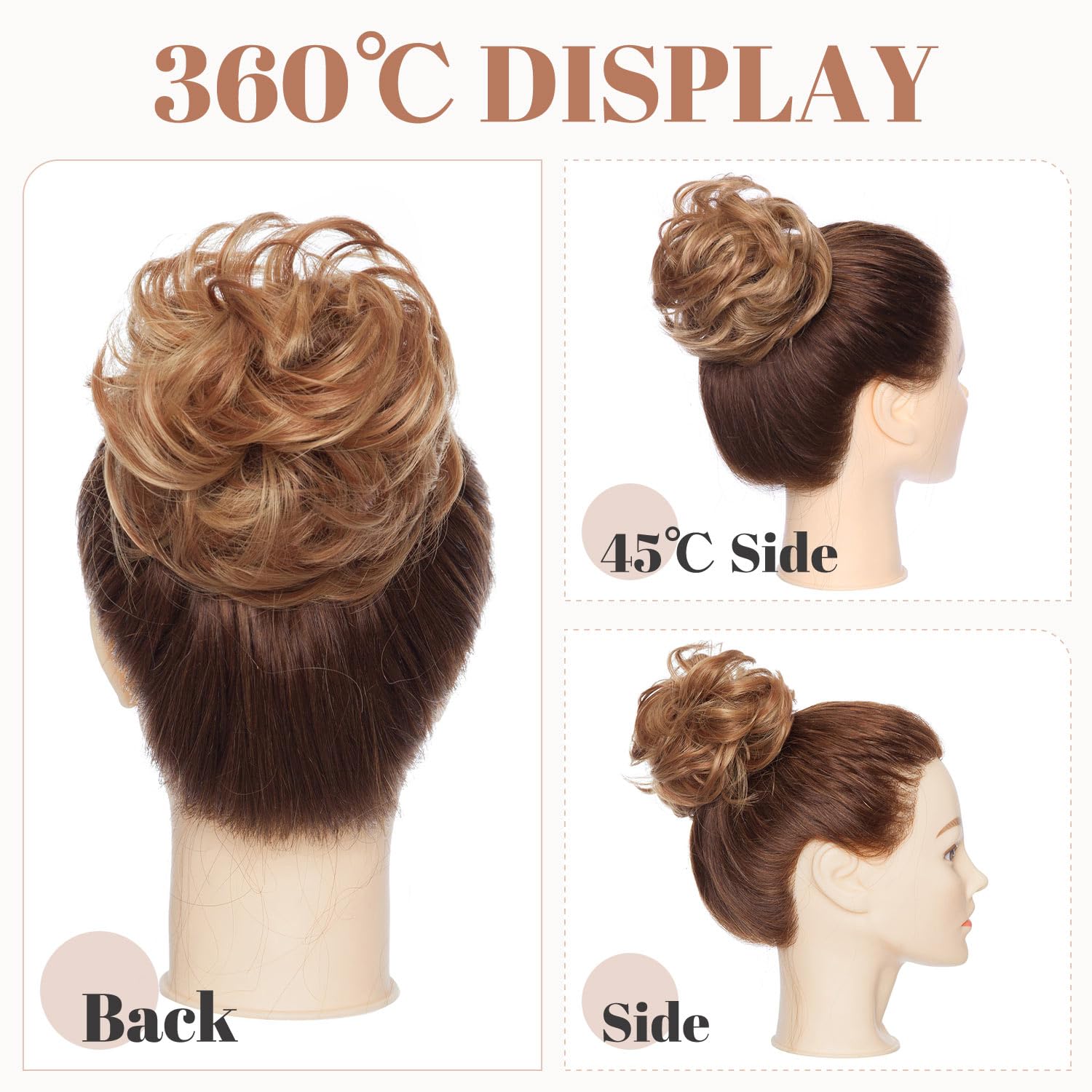 Messy Bun Hair Piece for Women - Synthetic Hair Extensions for Quick & Easy Updos - Perfect for Weddings, Parties & Everyday Styling