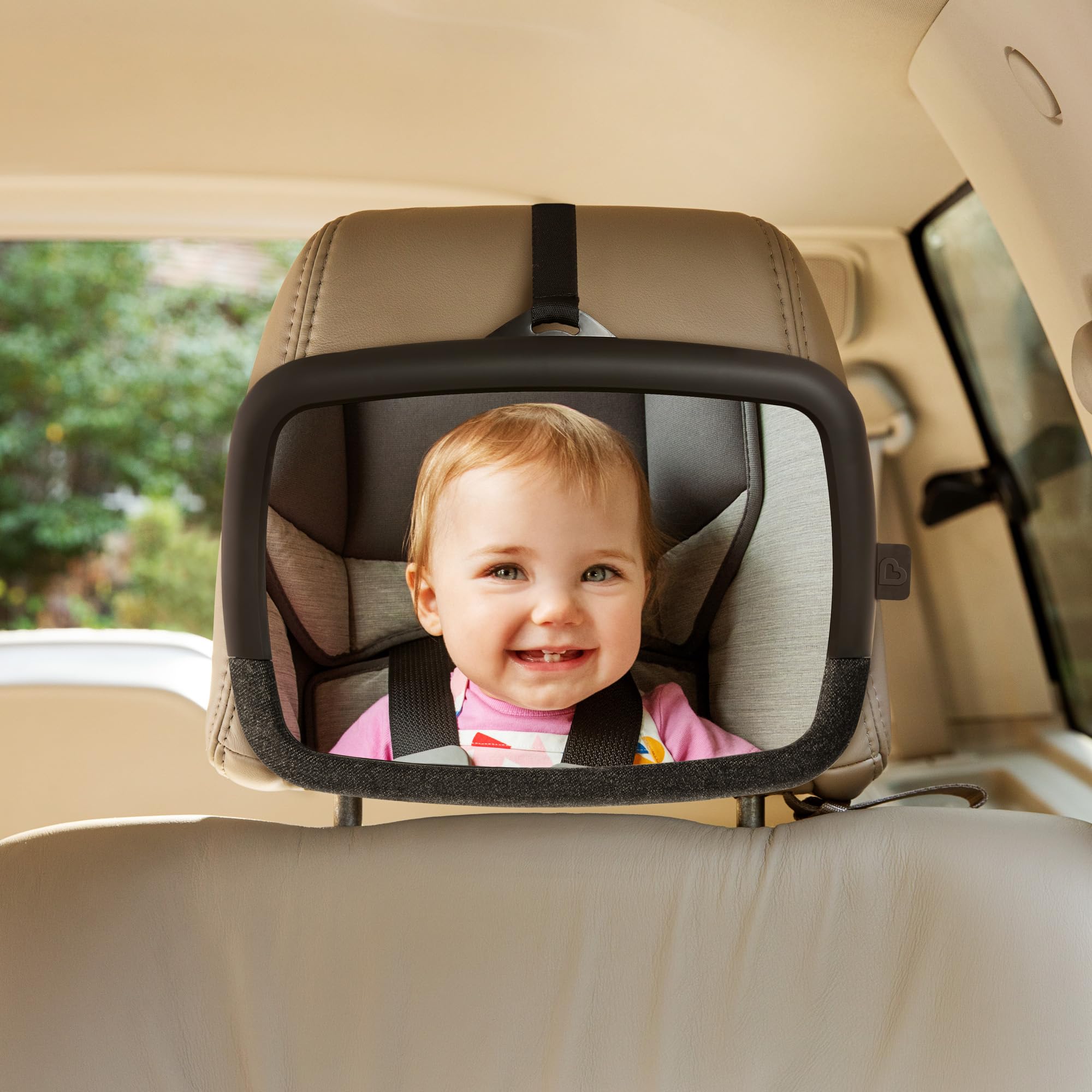 **Munchkin Car Seat Cover & Baby Backseat Mirror Set - Elite Seat Guardian Protector for Under Car Seats & Toddler Booster Seats, Pivot 360° Adjustable Auto Mirror for Rear-Facing Car Seats - Perfect for Safe & Comfortable Family Travel**