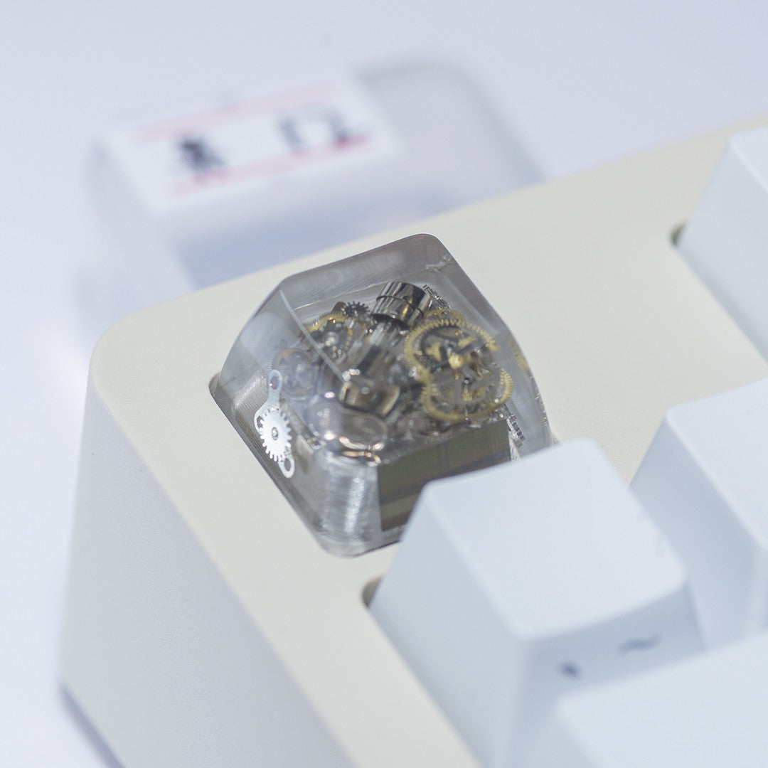 Custom Metal Gear Resin Encapsulated Artisan Keycaps - Unique Personalized Mechanical Keyboard Keycaps for Gaming & Typing Enthusiasts | Perfect for Custom Keyboards, Gifts & Collectibles