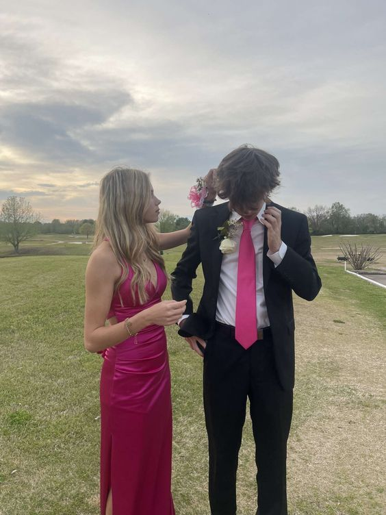 Elegant Hot Pink Sheath Long Prom Dress - Satin Evening Gown for Formal Parties, Homecoming, and Special Occasions | Style 2486