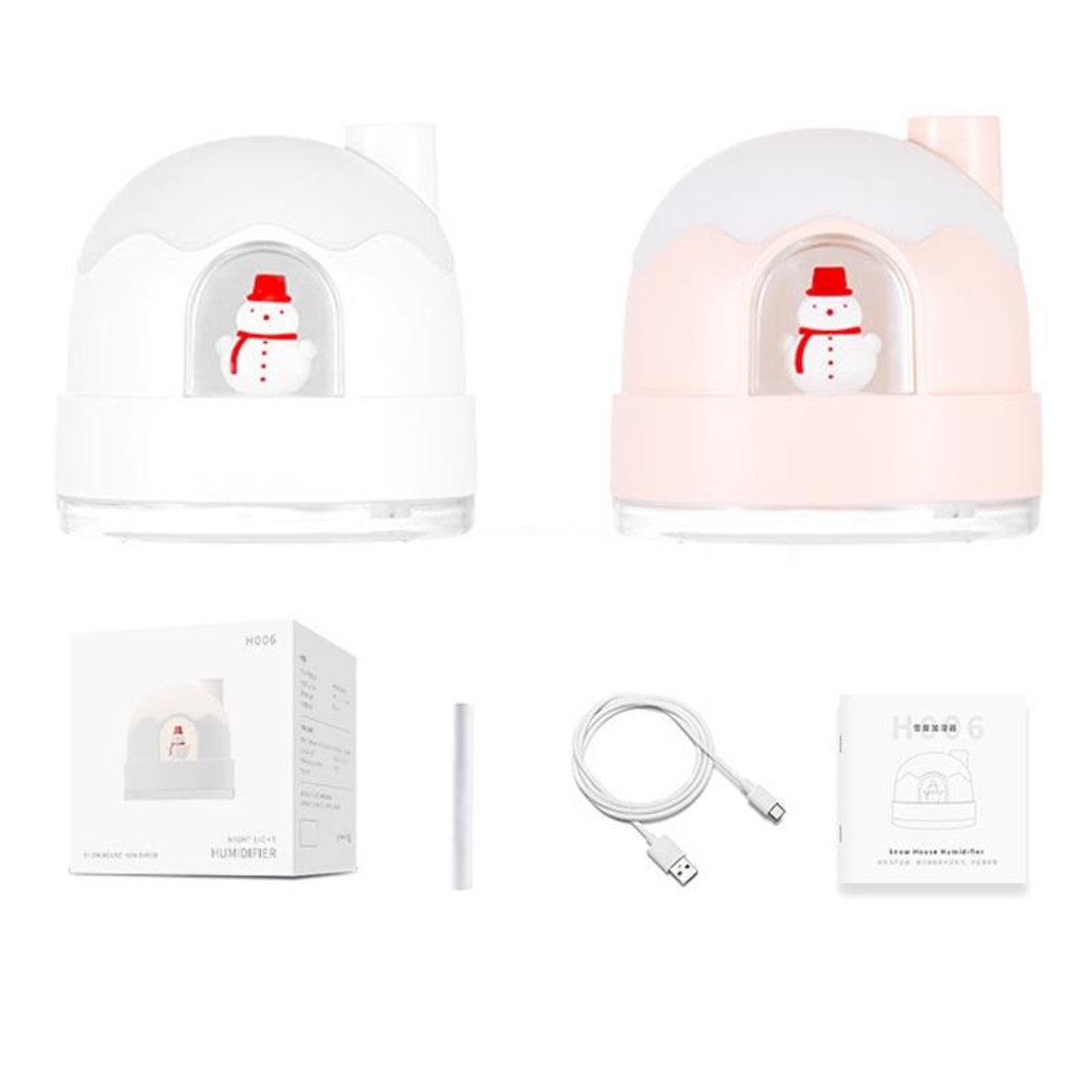 Snowman Humidifier Diffuser with Night Light - Aromatherapy Essential Oil Diffuser for Home, Office & Nursery - Perfect for Dry Air Relief, Better Sleep & Relaxation