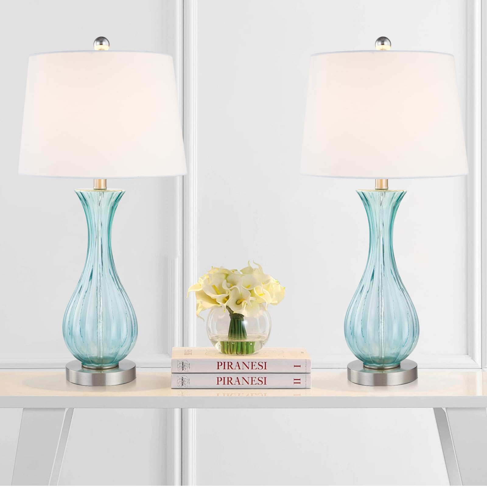 Maxax Coastal Glass Table Lamps Set of 2 - 25.5