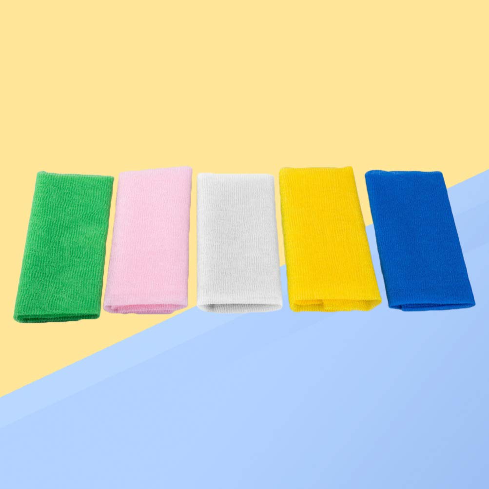 Healifty 5-Pack Exfoliating Bath Towels - Extra Long Back Scrubber for Deep Cleansing & Skin Renewal - Perfect for Shower, Spa, and Post-Workout Use