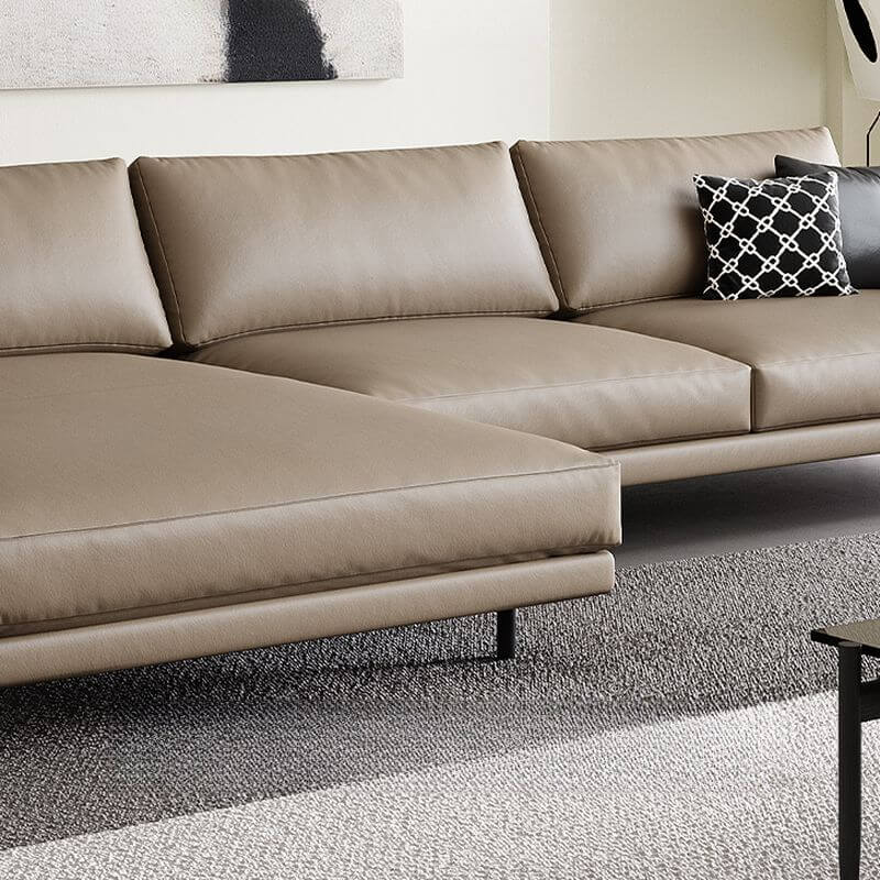 L-Shaped Sectional Sofa with Chaise Lounge in Auburn - Left-Facing Design for Living Room, Home Theater & Small Spaces