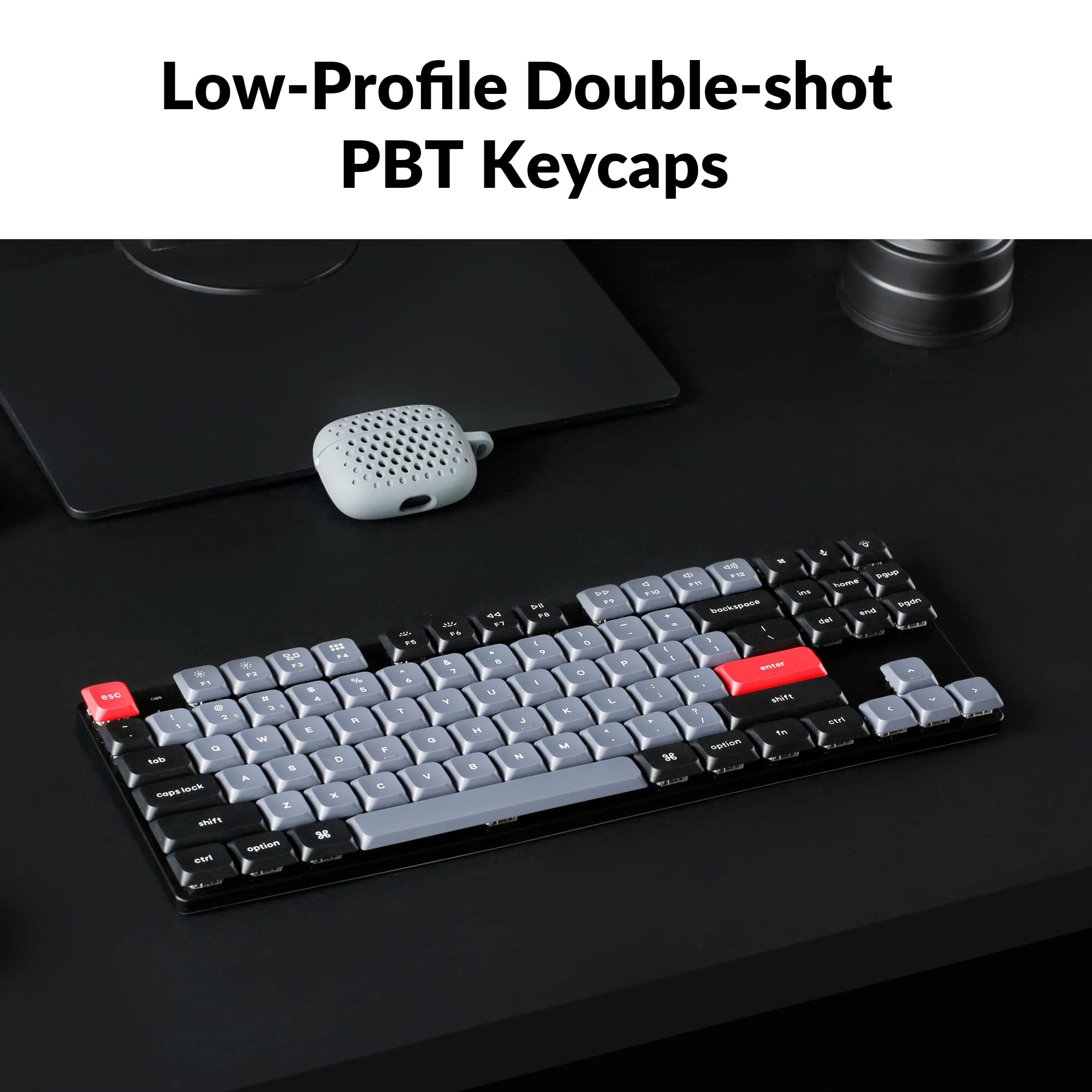 Keychron K1 Pro TKL Ultra-Slim Wireless Mechanical Keyboard - Hot-Swappable Low-Profile Gateron Brown Switches, RGB Backlit PBT Keycaps - Compatible with Mac, Windows, Linux - Perfect for Office Work, Gaming & Programming