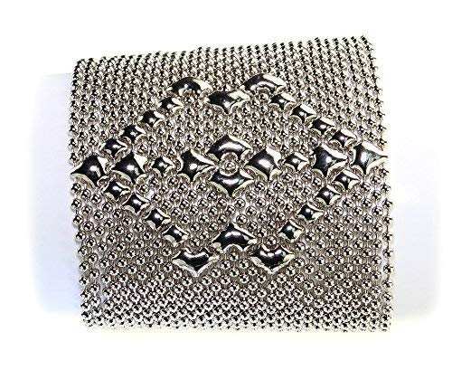Sergio Gutierrez SG Liquid Metal Wide 2-Snap Bracelet with Pouch - Chrome Plated B50-N | Stylish Unisex Fashion Accessory for Parties, Weddings & Everyday Wear