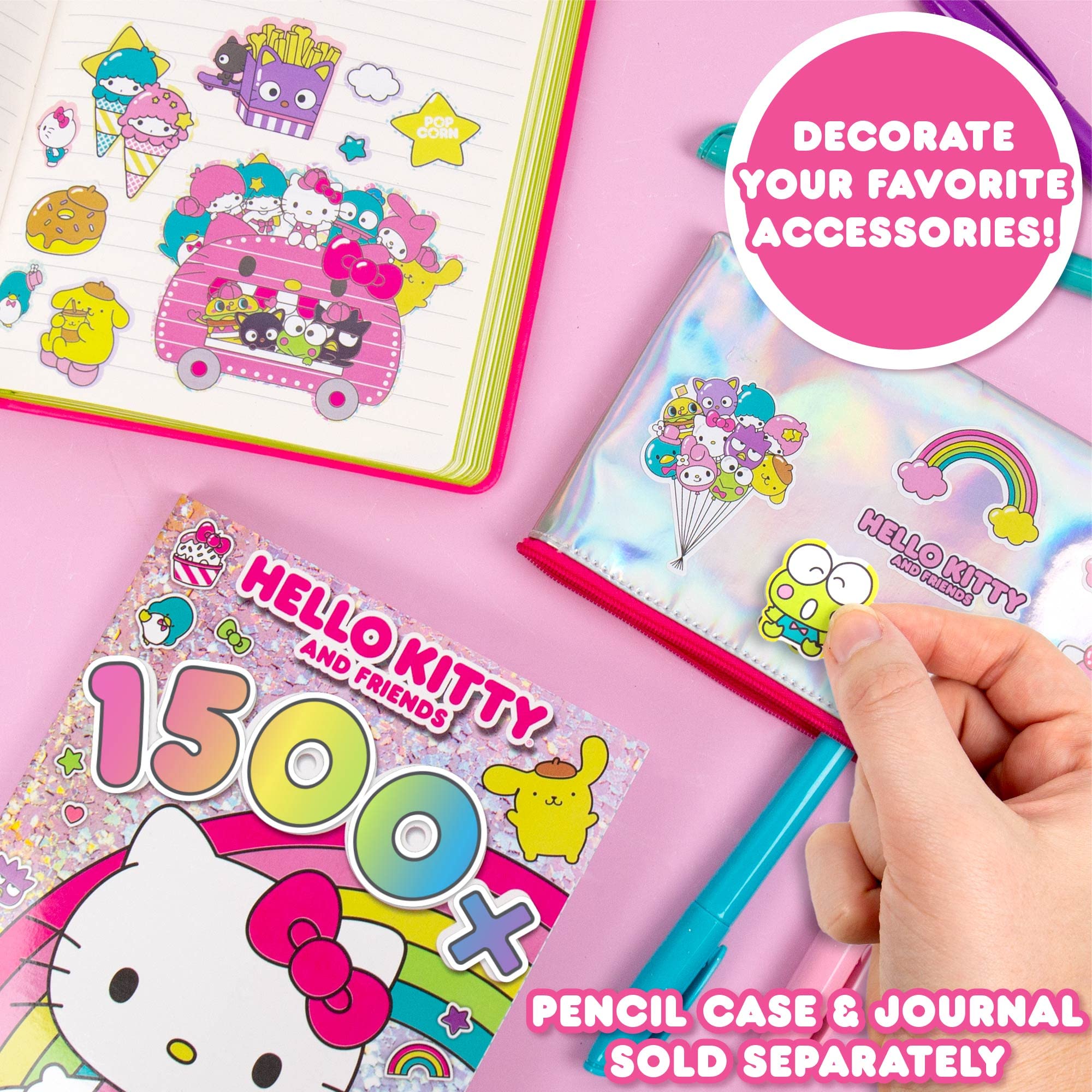 Sanrio Hello Kitty & Friends 1500+ Kawaii Stickers Set - Hello Kitty, Chococat, My Melody, Keroppi, Badtz-Maru, Pompompurin - Cute Gift for Kids, Teens, Girls & Adults - Perfect for Scrapbooking, Journals, Laptops & Water Bottles