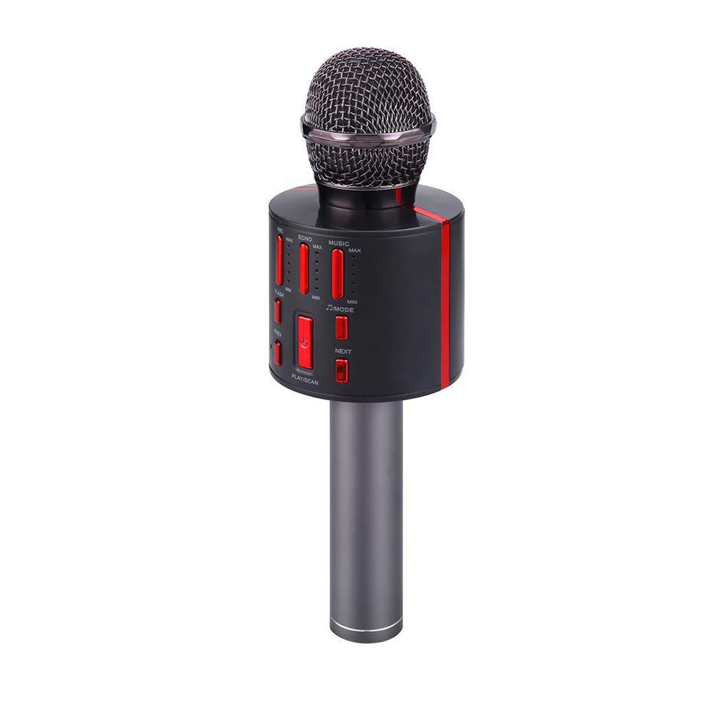 Wireless Bluetooth Karaoke Microphone with LED Lights, Portable Speaker for Home KTV, Birthday Parties & Singing Practice - Perfect for Family Gatherings, Travel Entertainment & Gift Giving (Black)