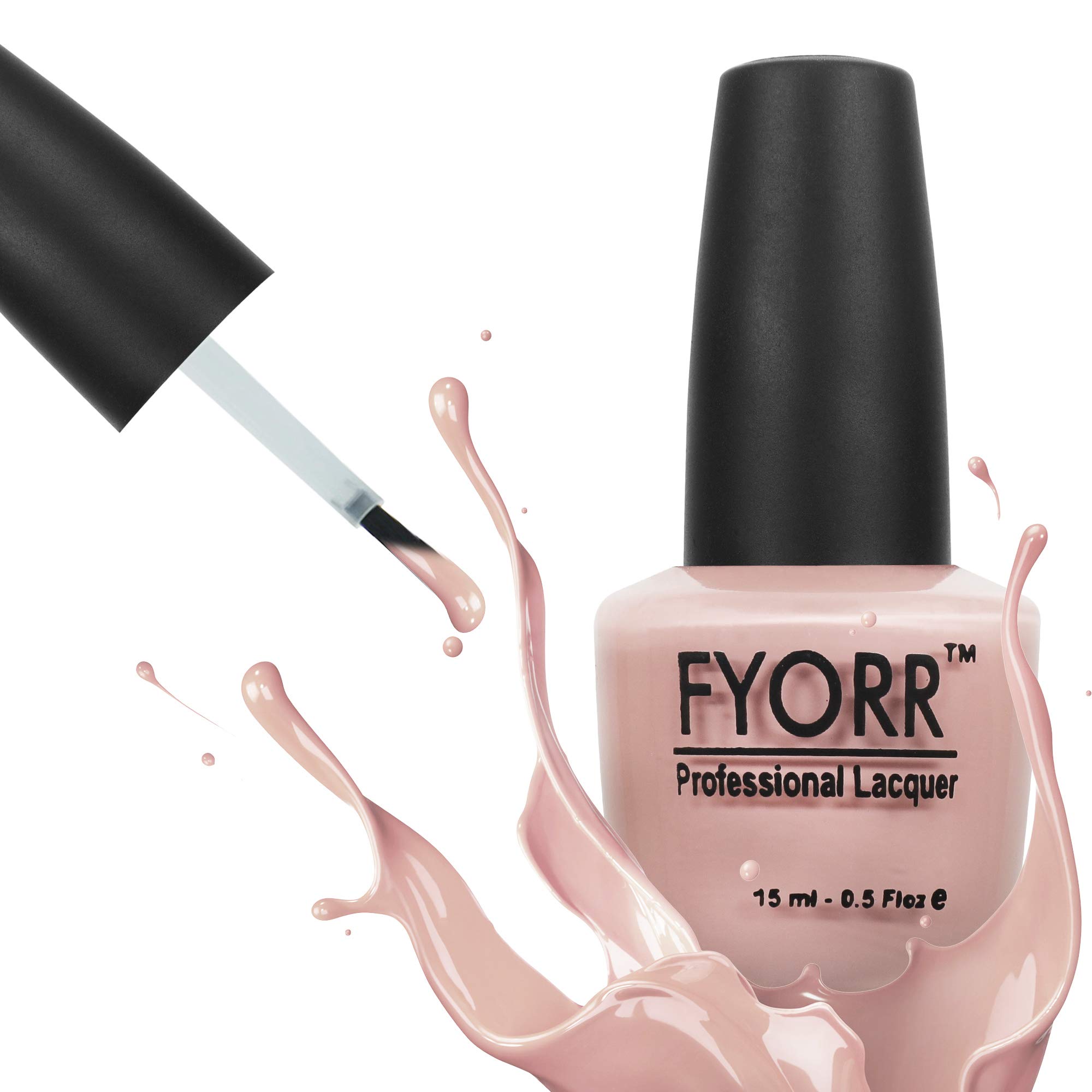 FYORR Light Pink Nude Matte Nail Polish - Long Lasting Smooth Finish Nail Enamel (Barely There) 15ml - Perfect for Everyday Wear, Office & Special Occasions