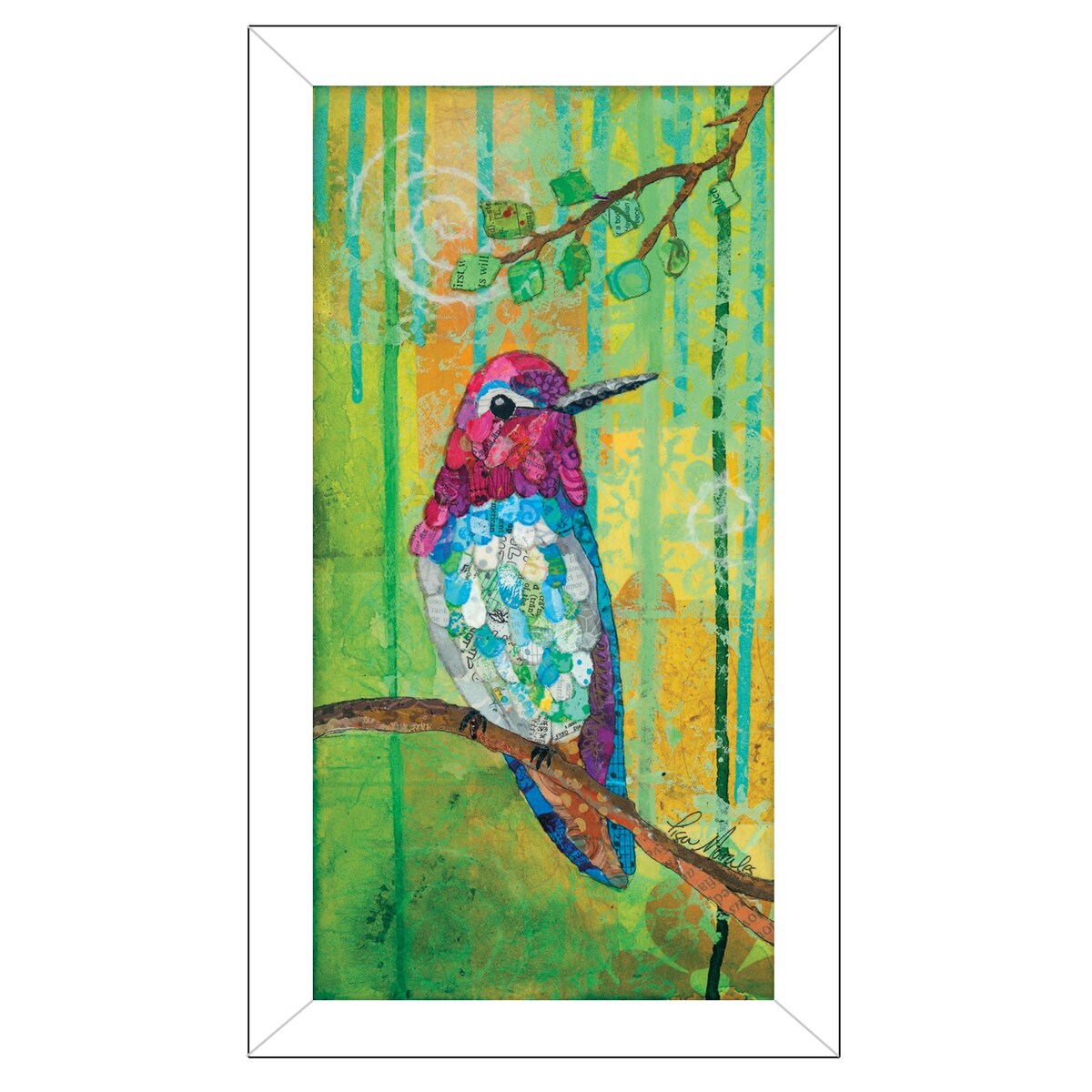 Anna's Hummingbird Framed Wall Art by Lisa Morales - Handmade Ready to Hang Home Decor for Living Room, Bedroom & Office